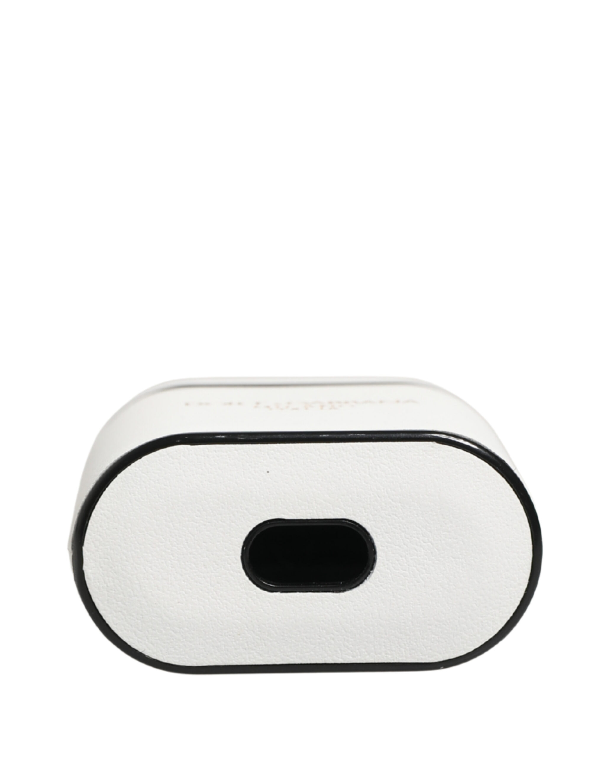 Dolce & Gabbana White Calf Leather Logo Print Flip Holder Airpods Case - Image 6