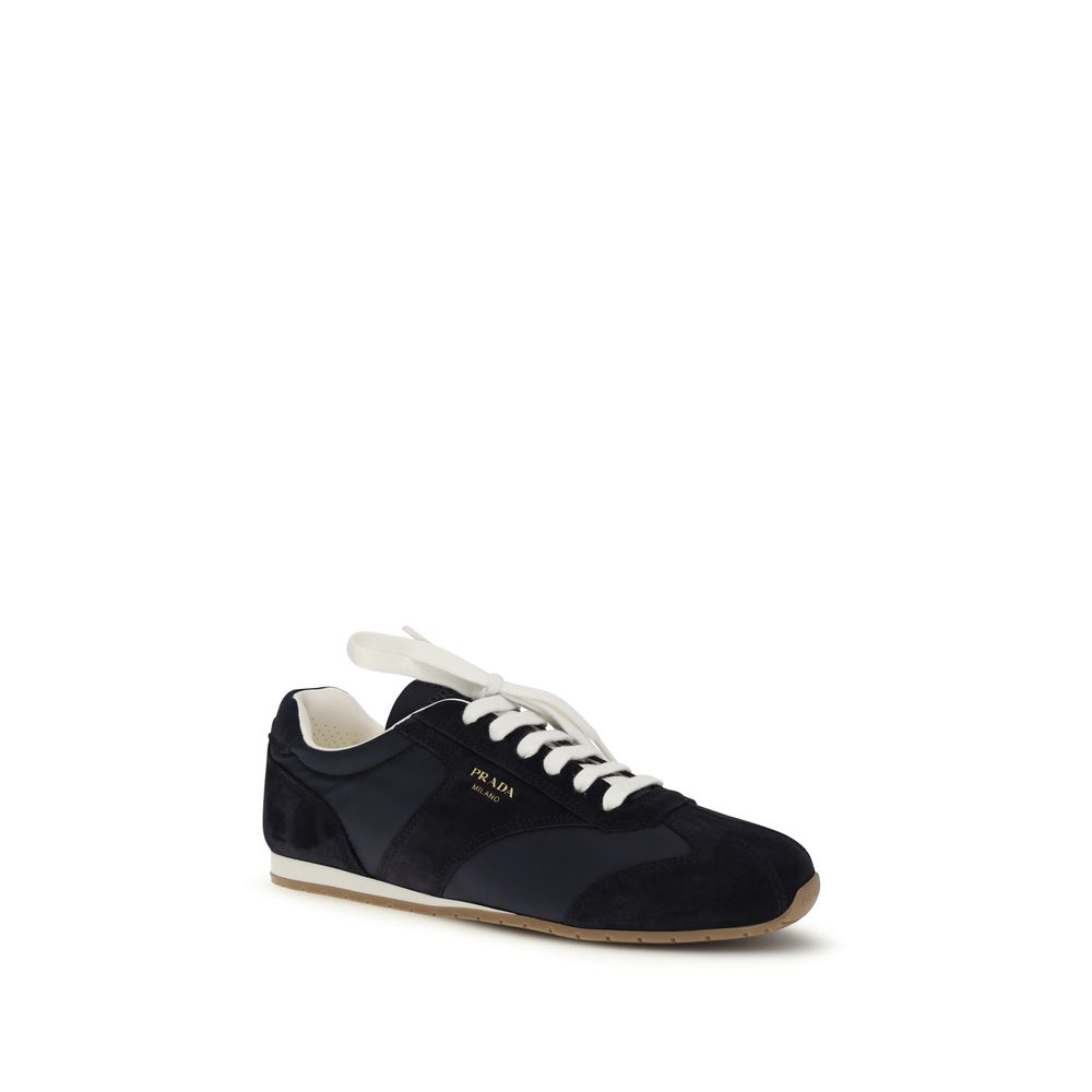 Prada Blue Calf Leather Bos Taurus Athletic Sneakers - Image 2