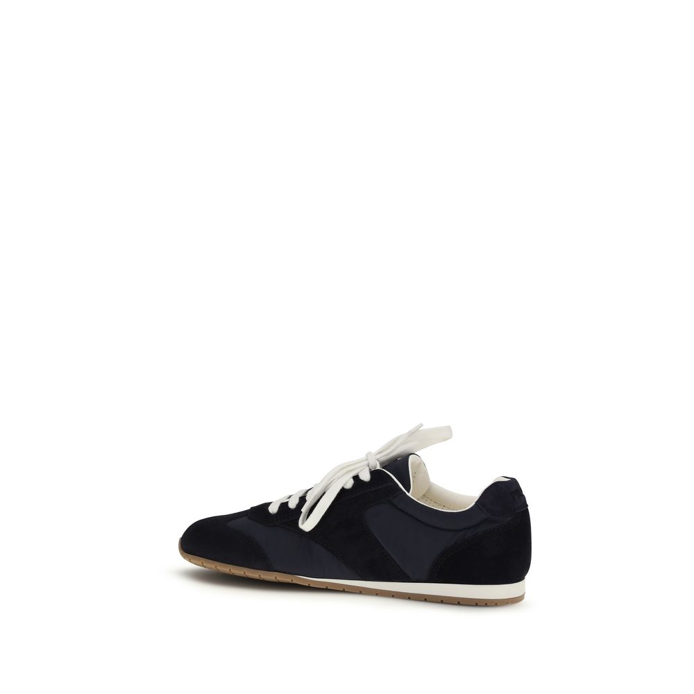 Prada Blue Calf Leather Bos Taurus Athletic Sneakers - Image 3