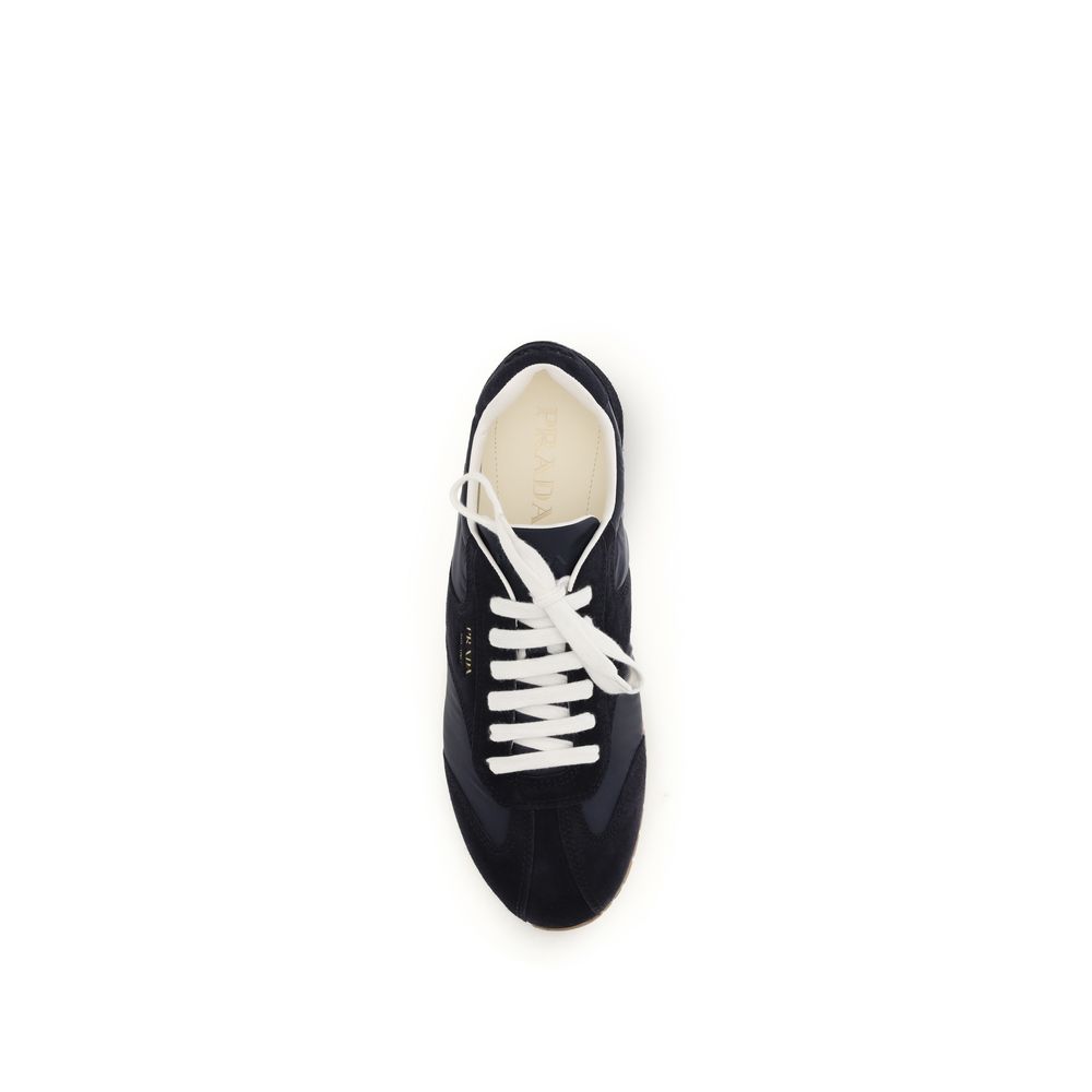 Prada Blue Calf Leather Bos Taurus Athletic Sneakers - Image 4