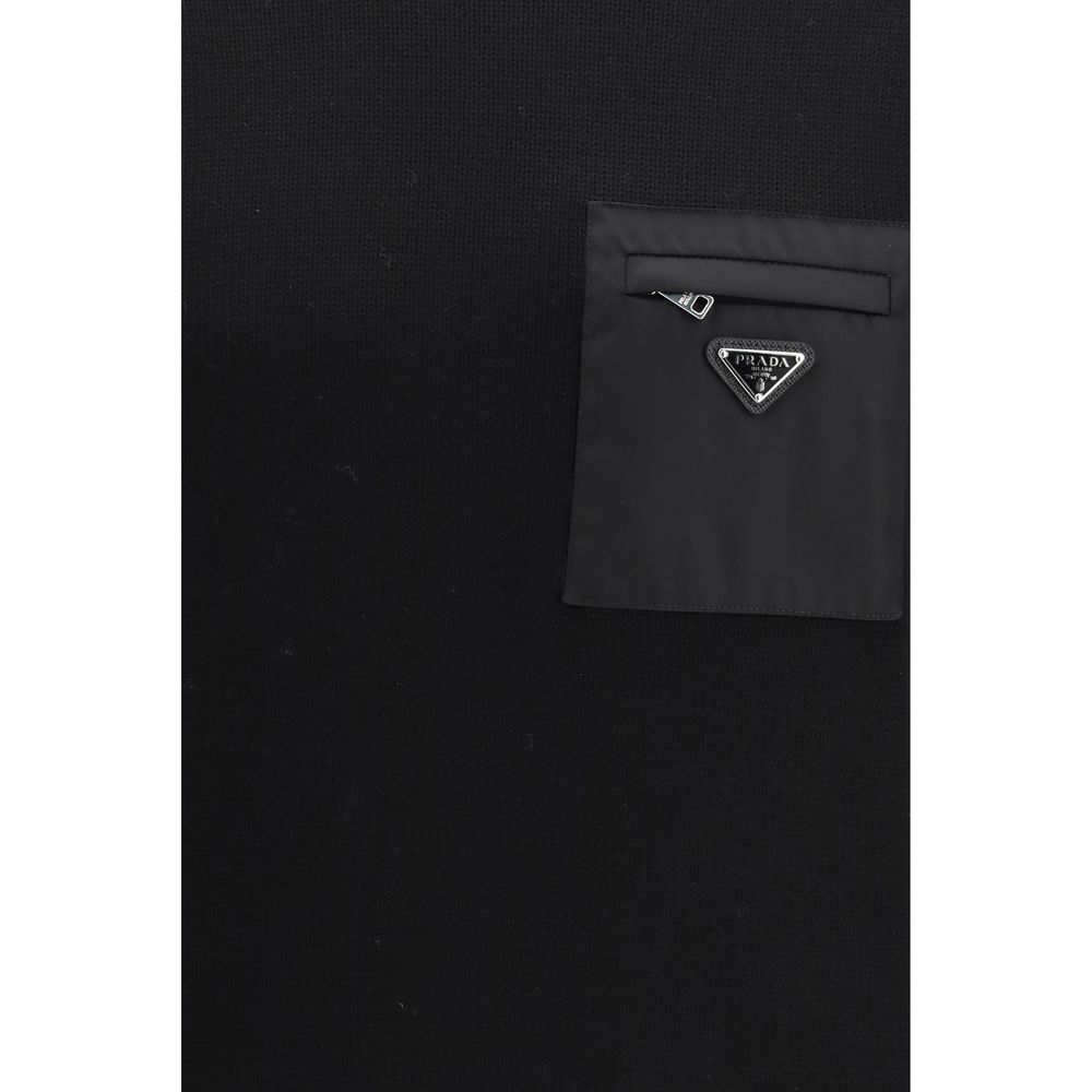 Prada Black Wool Oves Aries Sweatshirt - Image 3