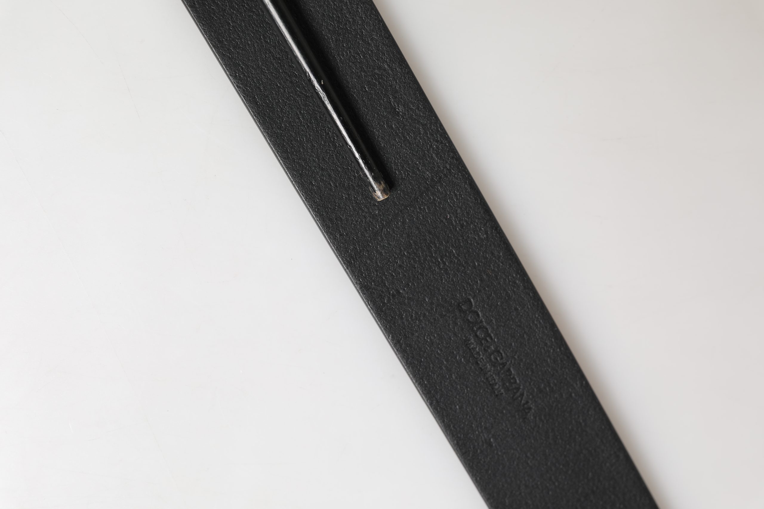 Dolce & Gabbana Men Black Classic Leather Metal Buckle Belt - Image 8