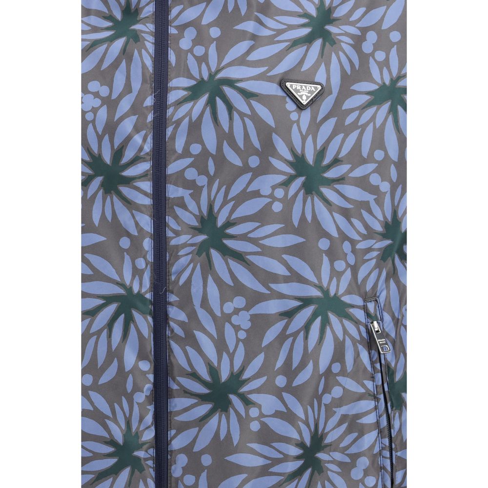 Prada Blue Recycled Polyamide Shell Jacket - Image 6