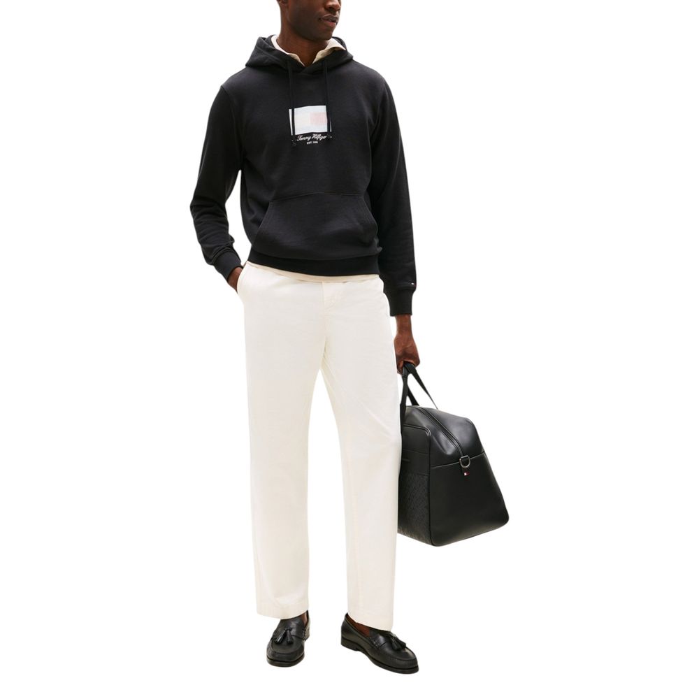 Tommy Hilfiger Black Recycled Cotton Hoodie - Image 3