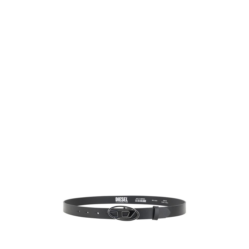 Diesel Black Calf Leather Bos Taurus Regular Belt - Image 2