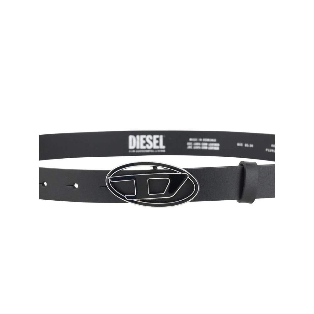 Diesel Black Calf Leather Bos Taurus Regular Belt - Image 3