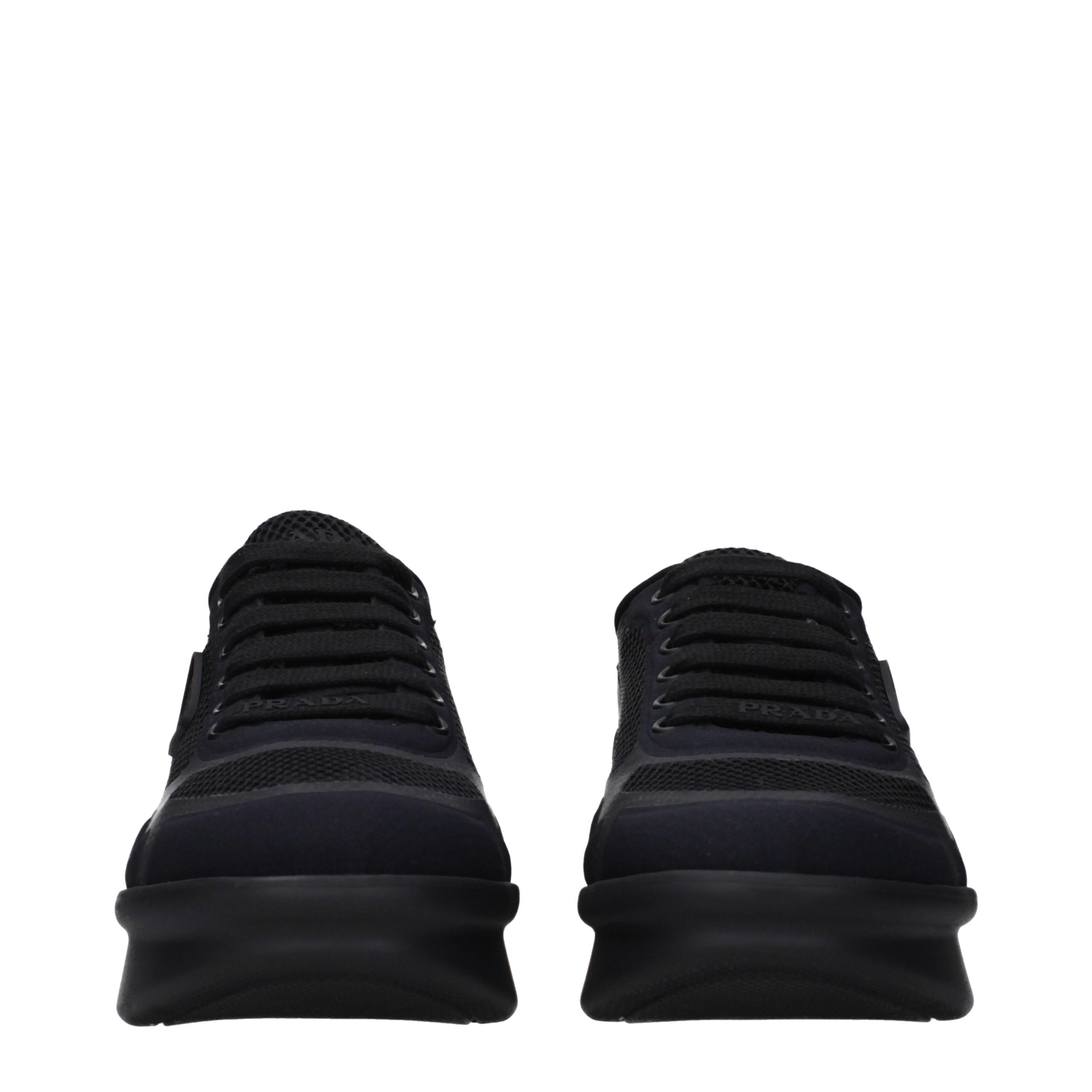 Prada Black Fabric Low Top Sneakers - Image 3
