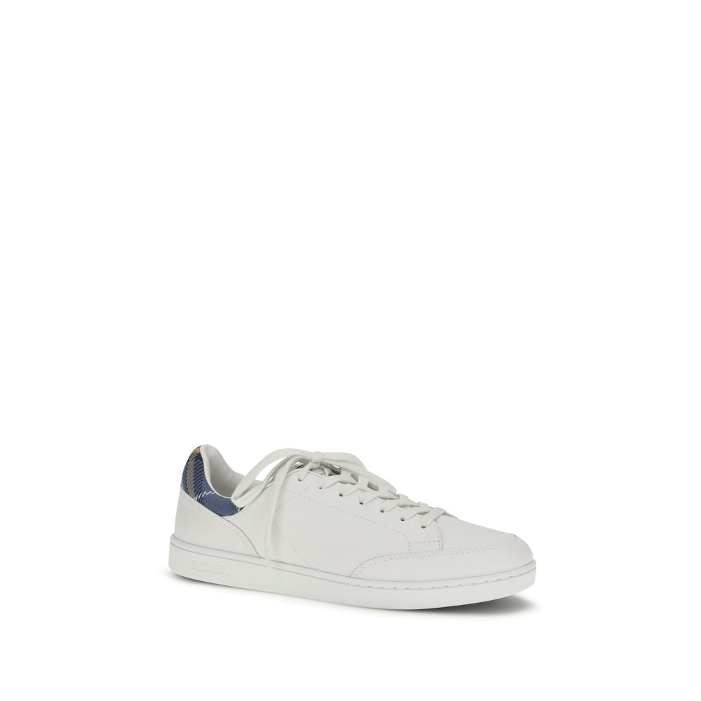 Burberry White Calf Leather Bos Taurus Low Top Sneakers - Image 2