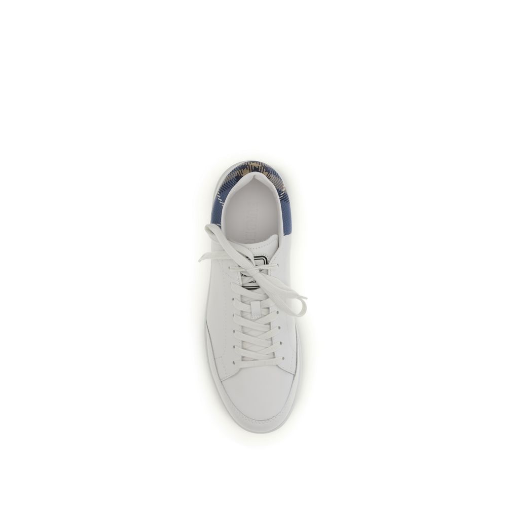 Burberry White Calf Leather Bos Taurus Low Top Sneakers - Image 4