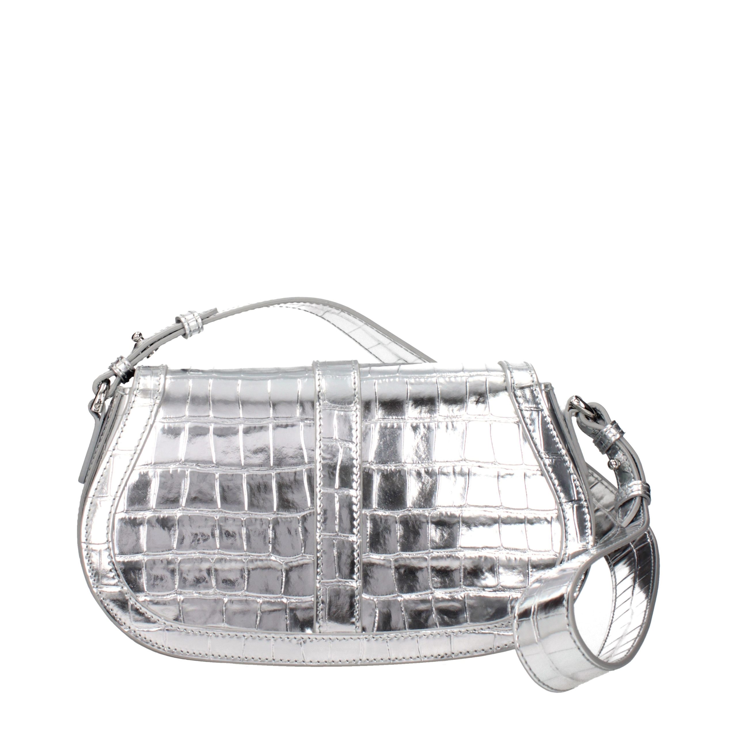 Versace Gray Leather Shoulder Bag - Image 4