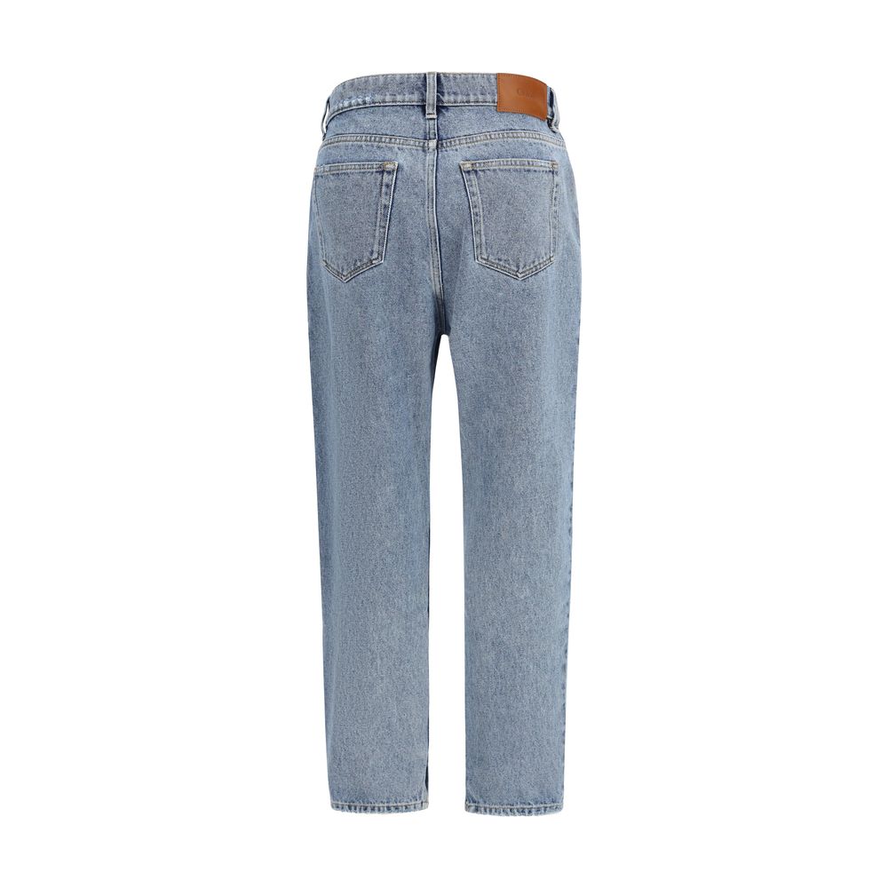 ChloƩ Blue Cotton Tapered Jeans - Image 2