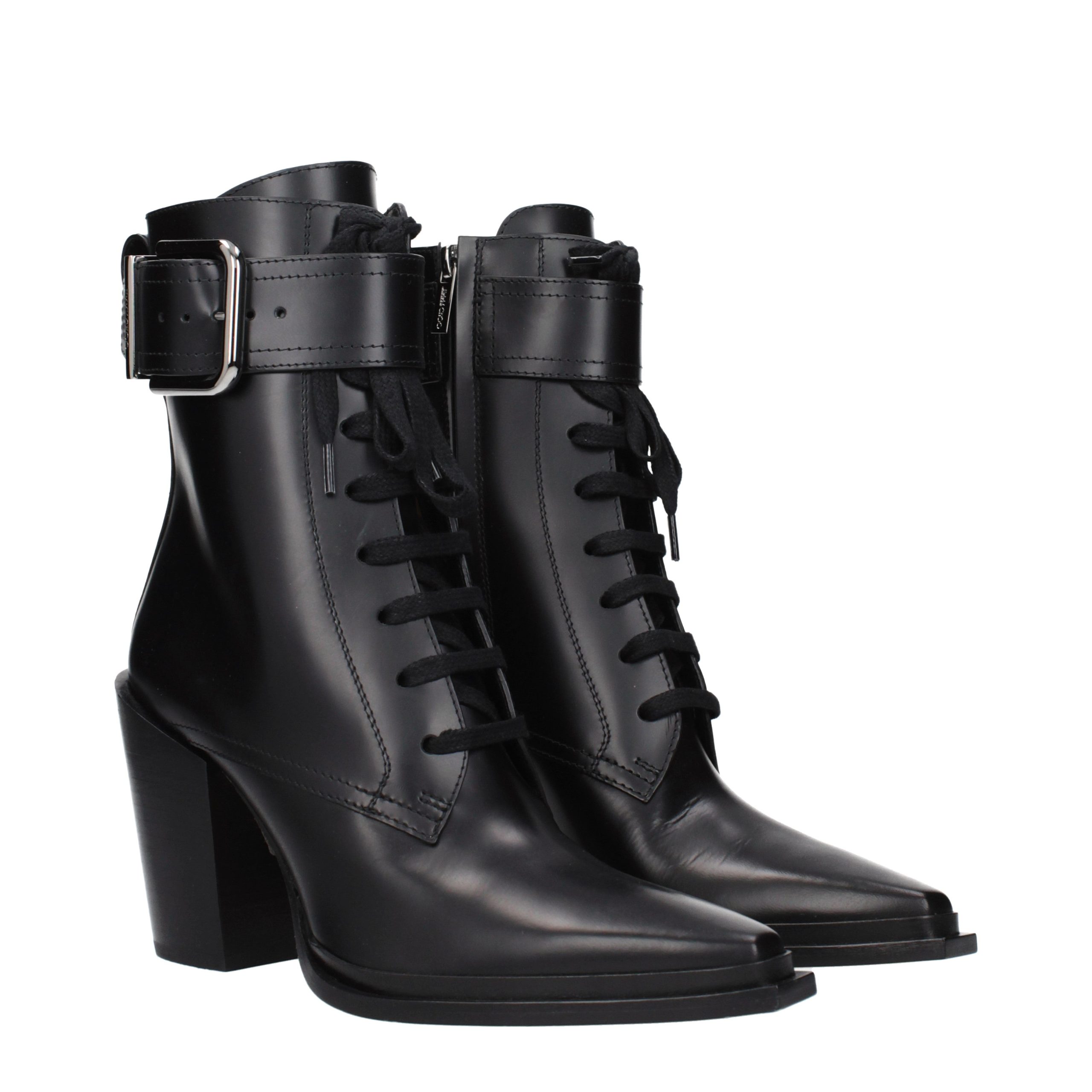 Jimmy Choo Black Leather Ankle Boots - Image 2