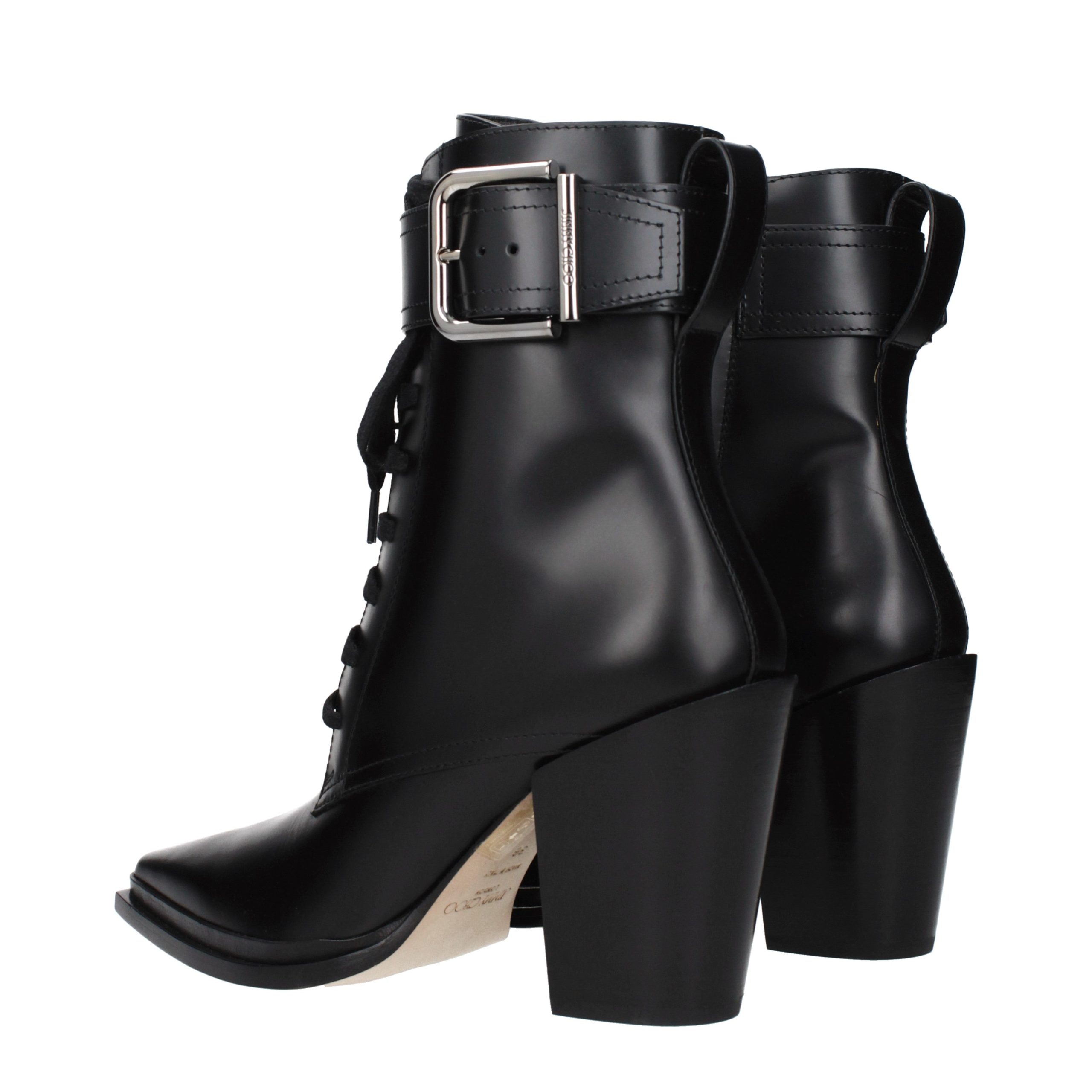 Jimmy Choo Black Leather Ankle Boots - Image 4