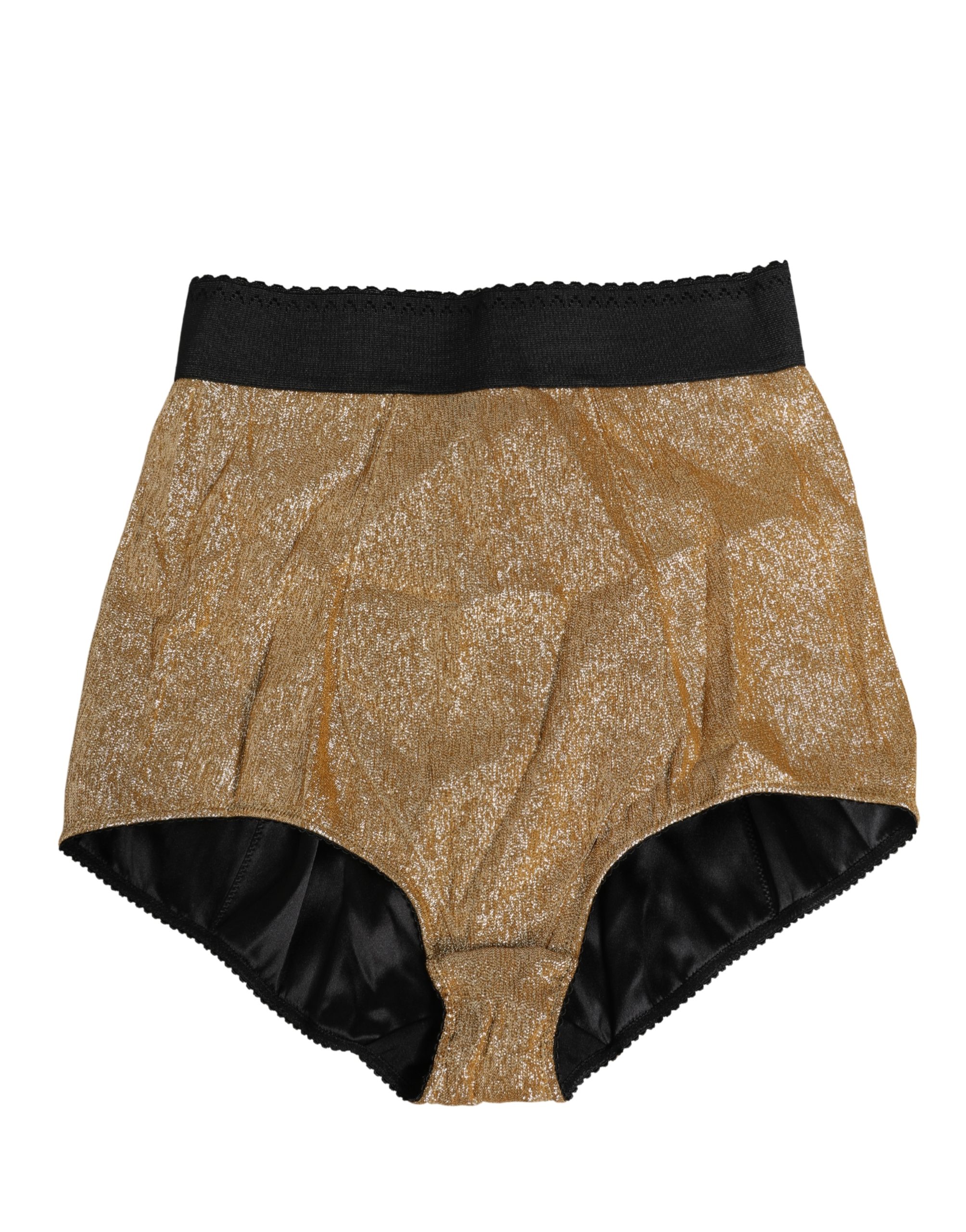 Dolce & Gabbana Gold Silk Blend High Waist Girdle Panty Underwear - Image 2