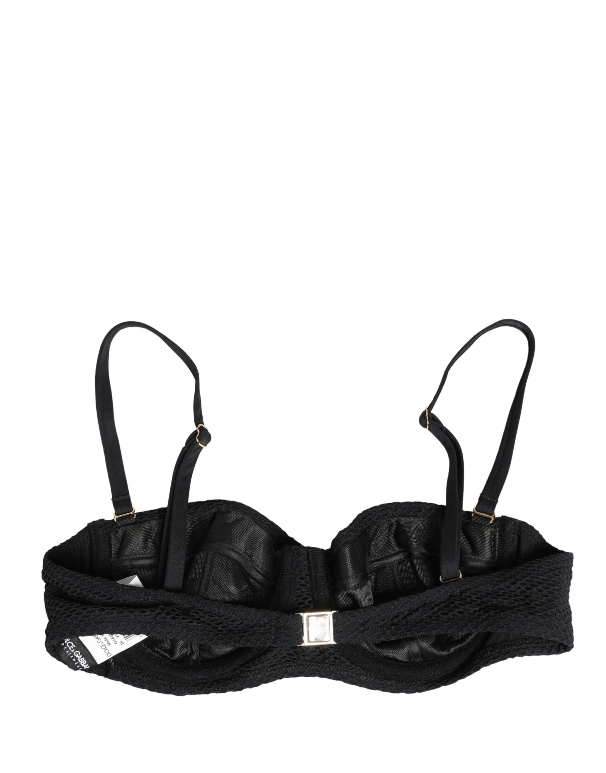 Dolce & Gabbana Black Nylon Padded Balconnet Brassiere Underwear - Image 3