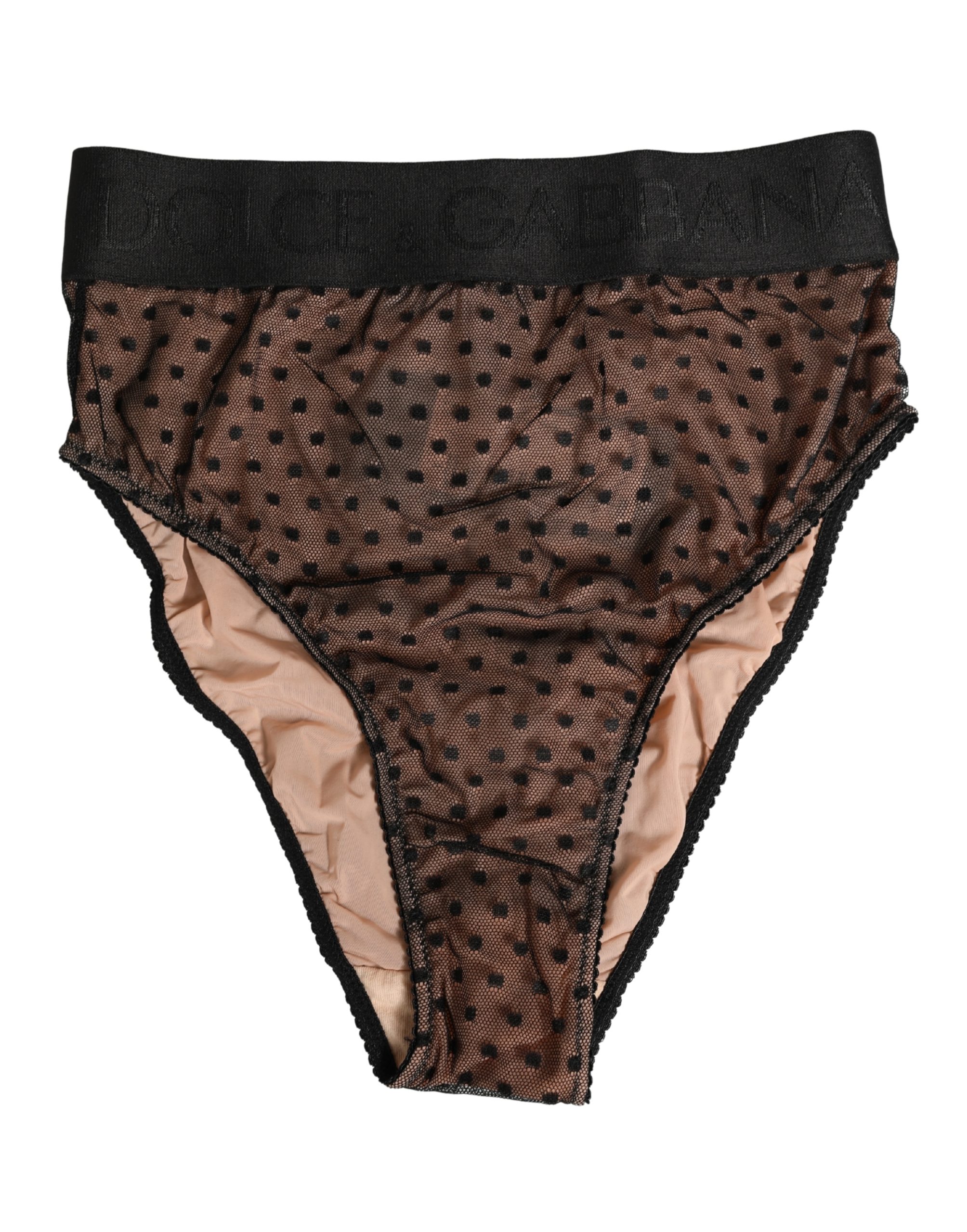 Dolce & Gabbana Black Beige Polka Dot Butterfly Brief Underwear - Image 2