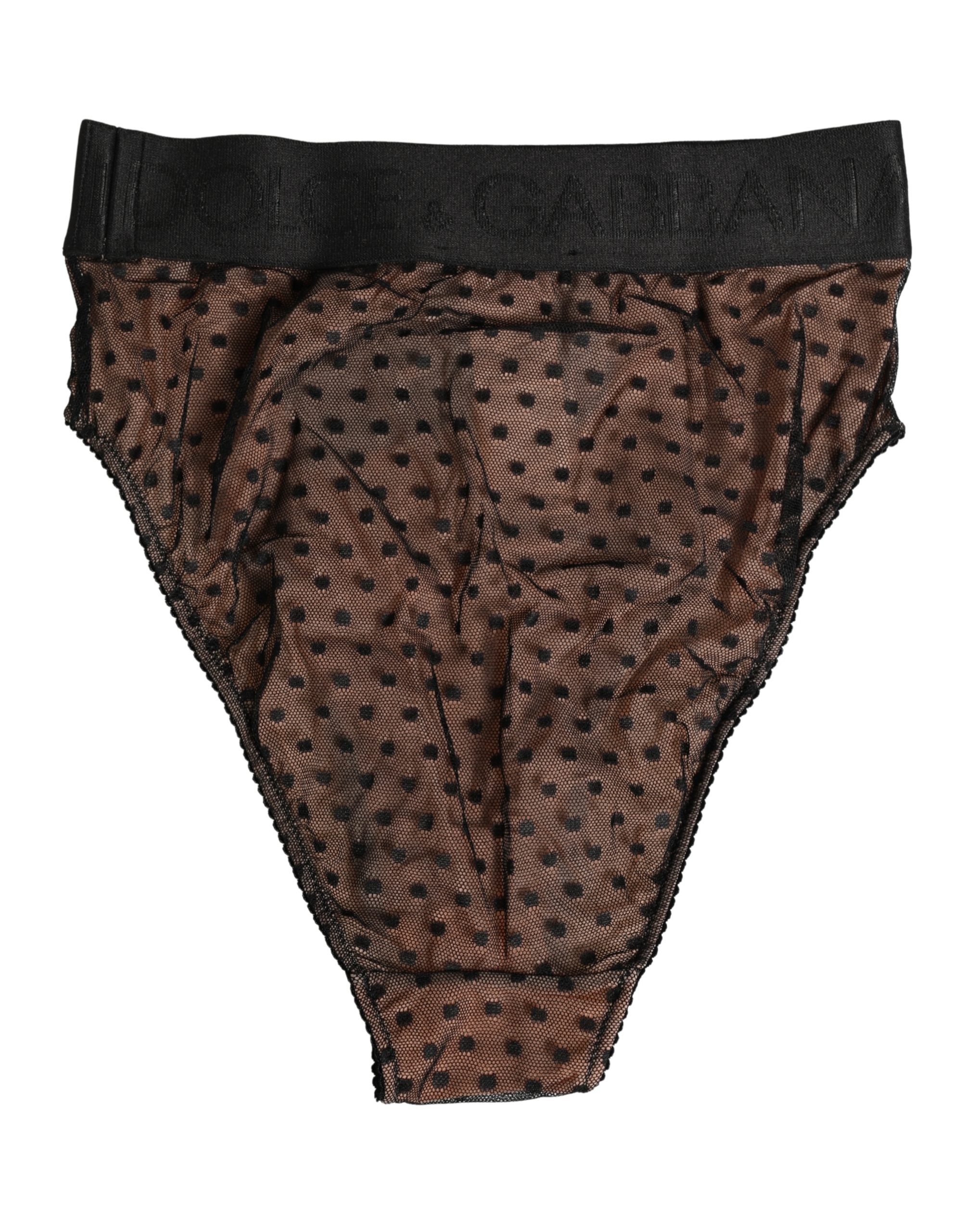 Dolce & Gabbana Black Beige Polka Dot Butterfly Brief Underwear - Image 3