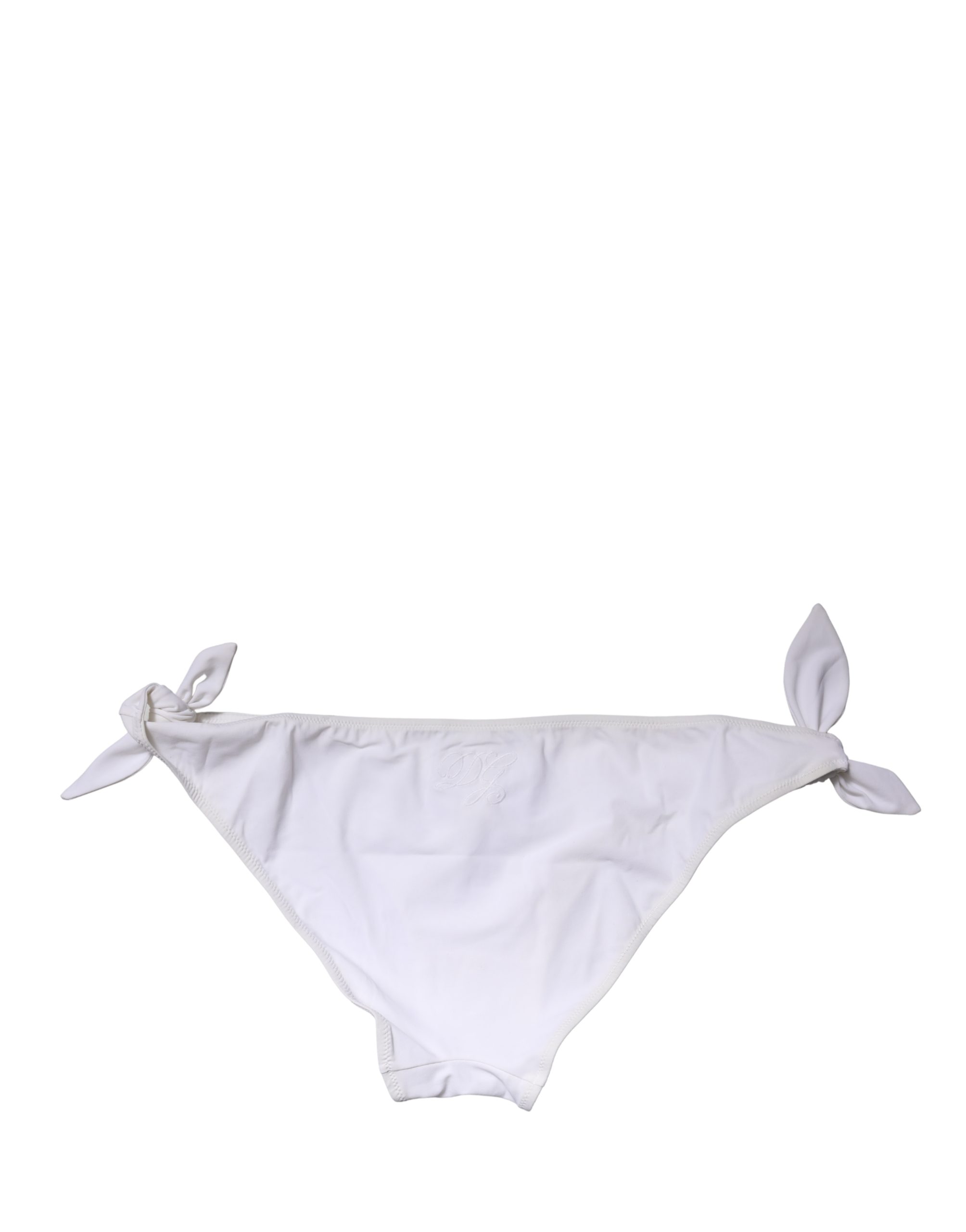 Dolce & Gabbana White Side-Tie Bikini Bottom Swimsuit Swimwear - Image 3