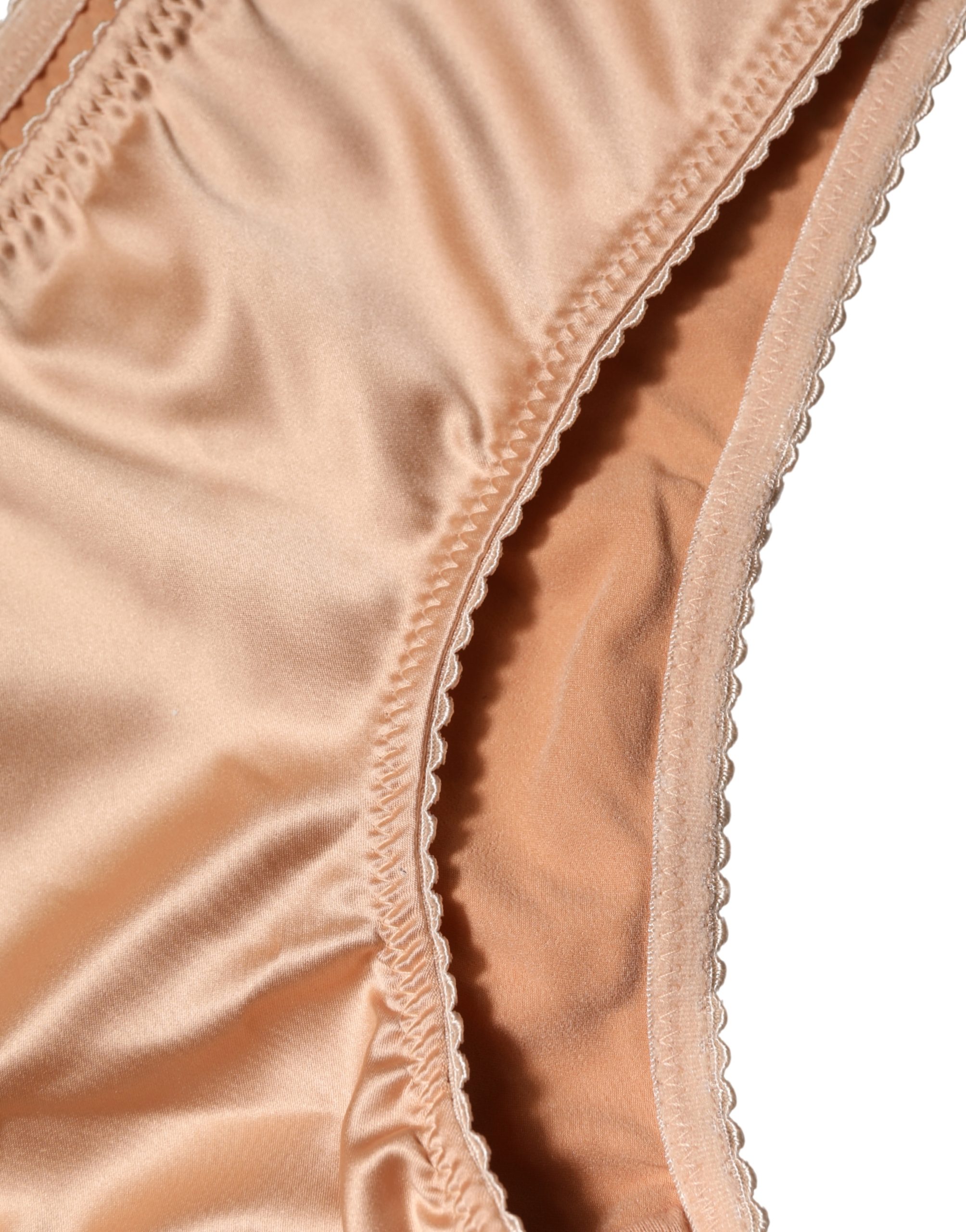 Dolce & Gabbana Beige Silk Stretch Mid Waist Brief Panty Underwear - Image 4