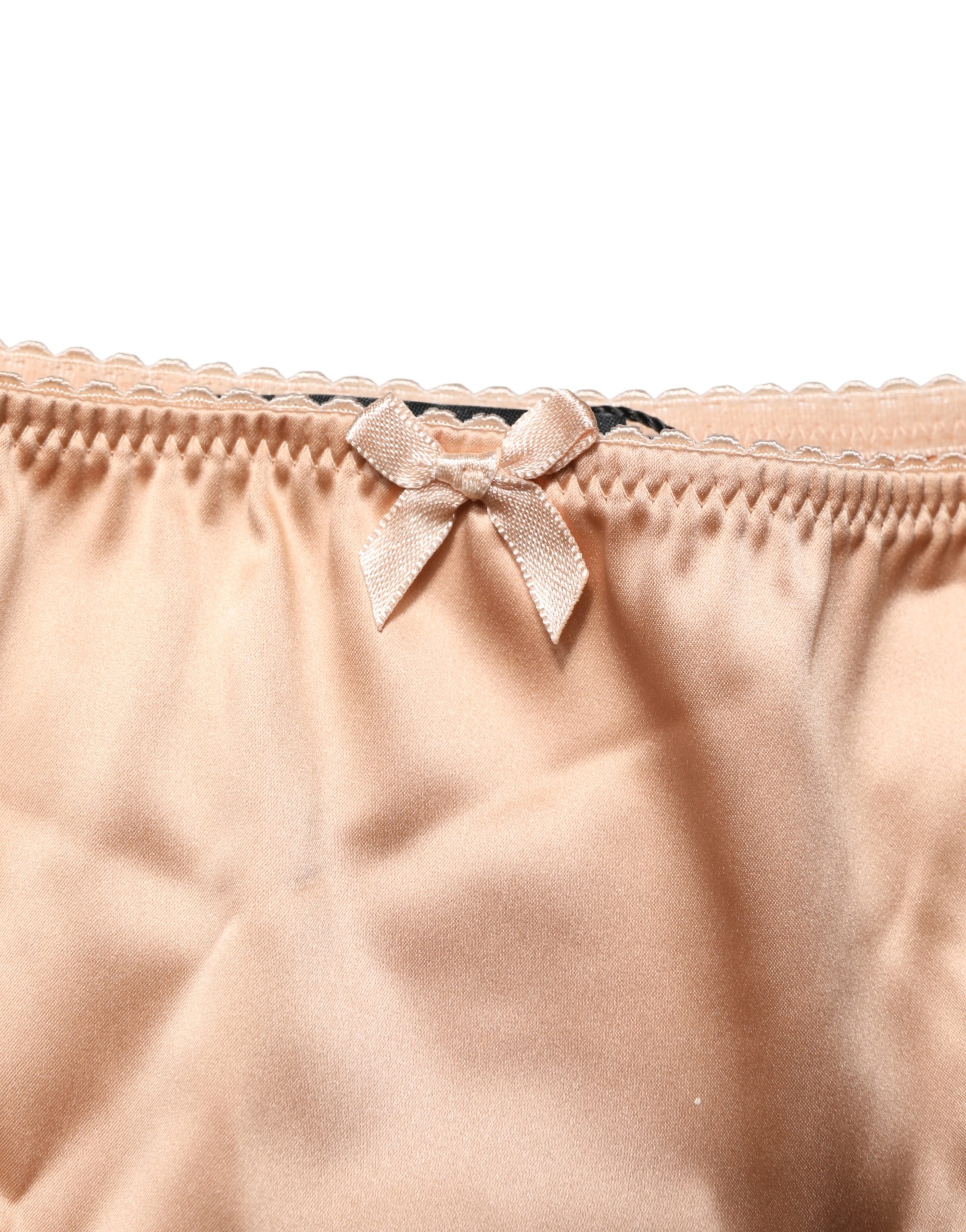 Dolce & Gabbana Beige Silk Stretch Mid Waist Brief Panty Underwear - Image 5