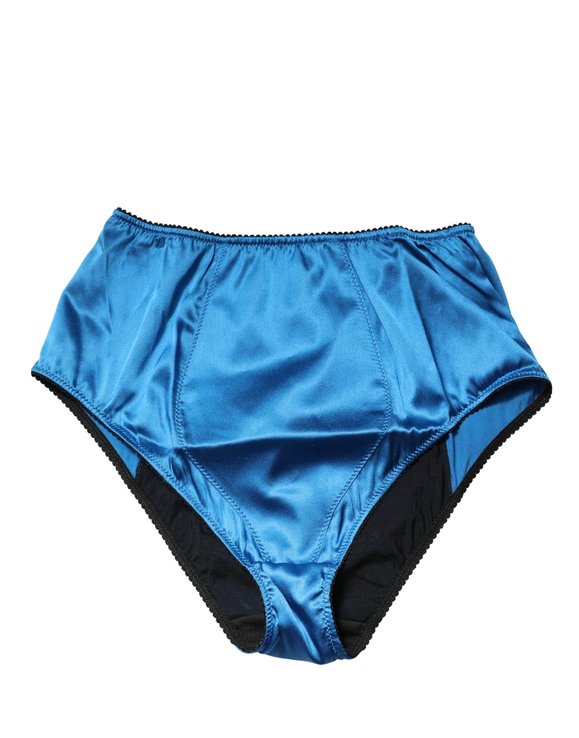 Dolce & Gabbana Blue Silk Blend High Waist Girdle Panty Underwear - Image 2