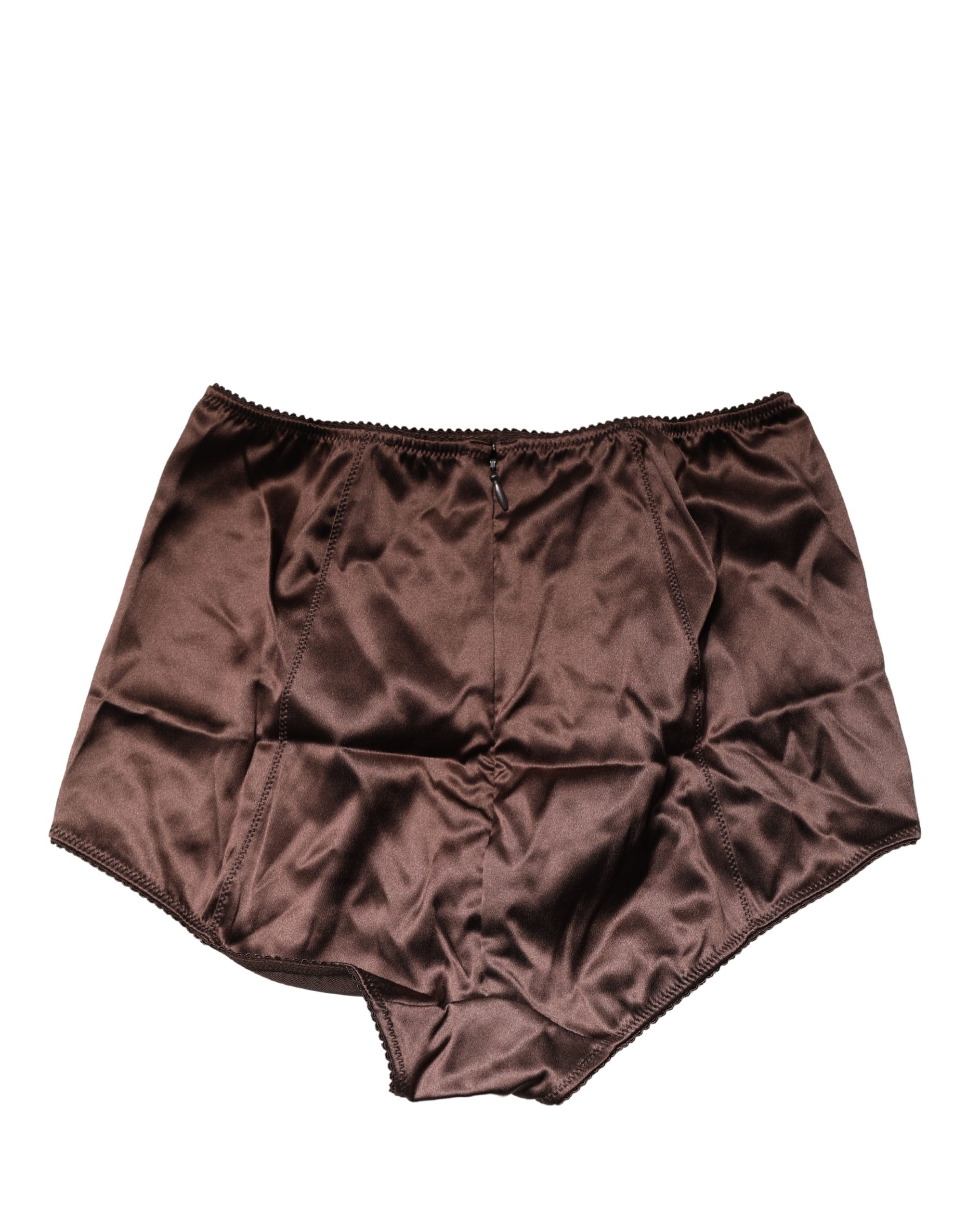 Dolce & Gabbana Brown Silk Blend High Waist Girdle Panty Underwear - Image 3
