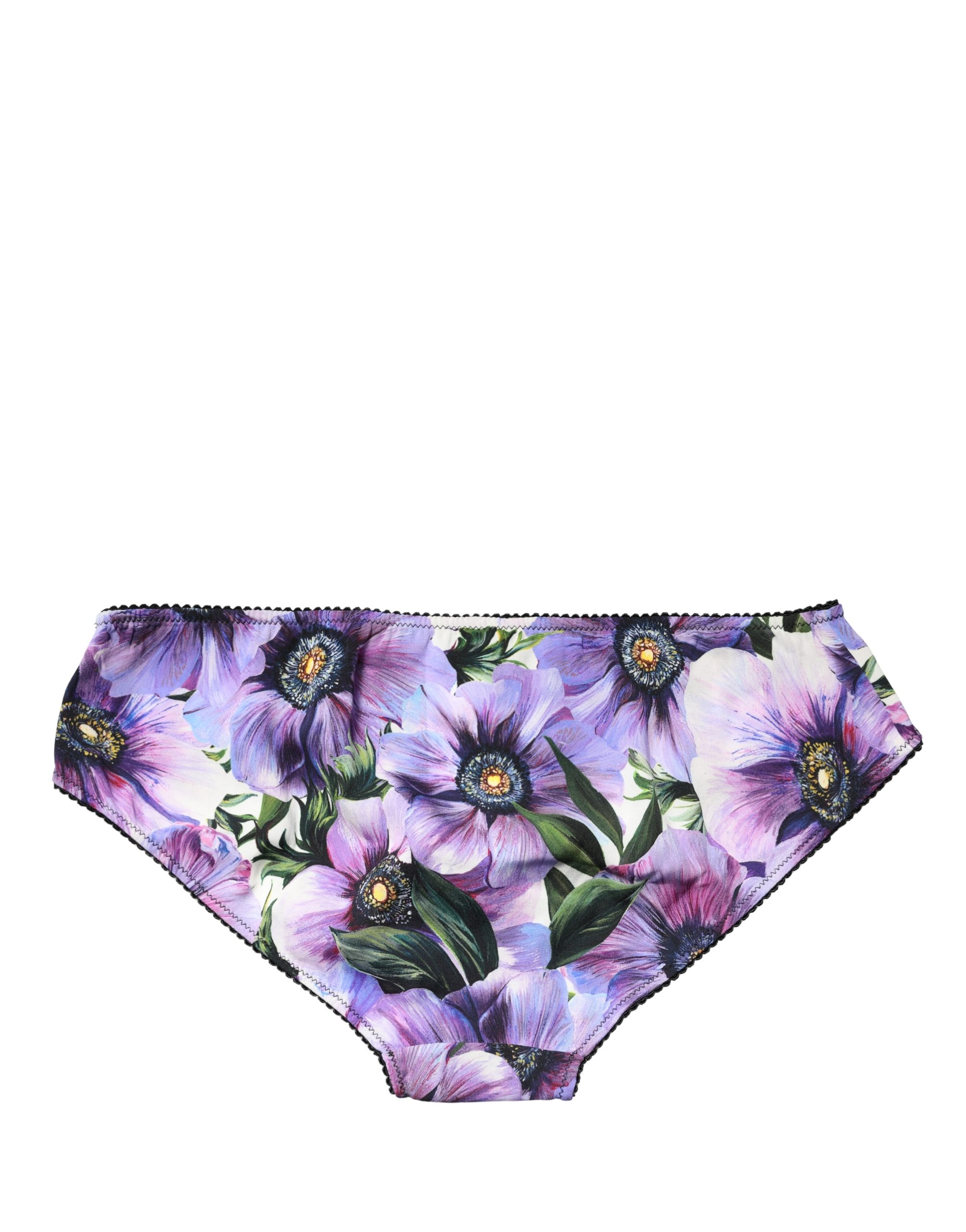 Dolce & Gabbana Multicolor Floral Mid Waist Brief Panty Underwear - Image 3