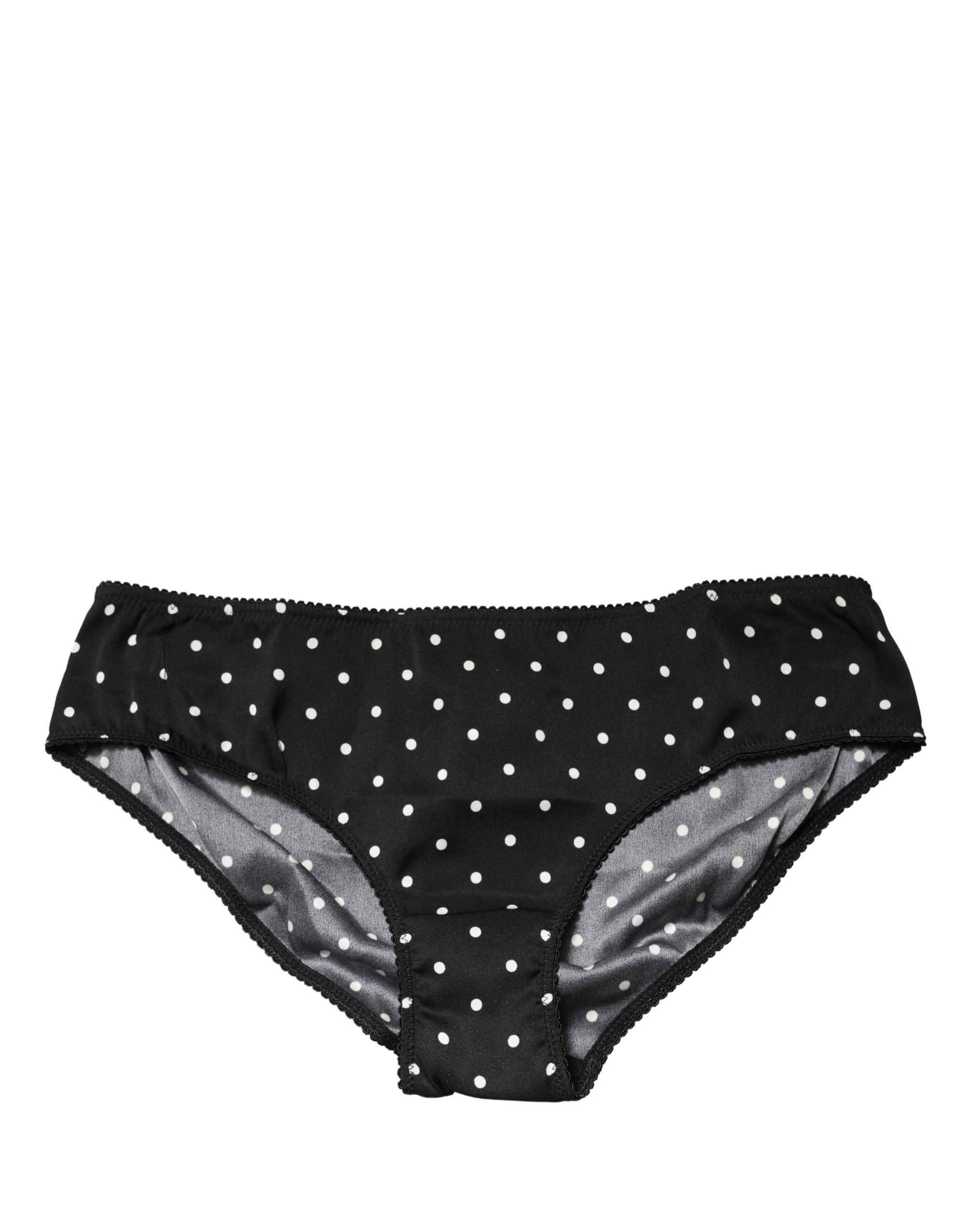 Dolce & Gabbana Black Polka Dots Mid Waist Brief Panty Underwear - Image 2
