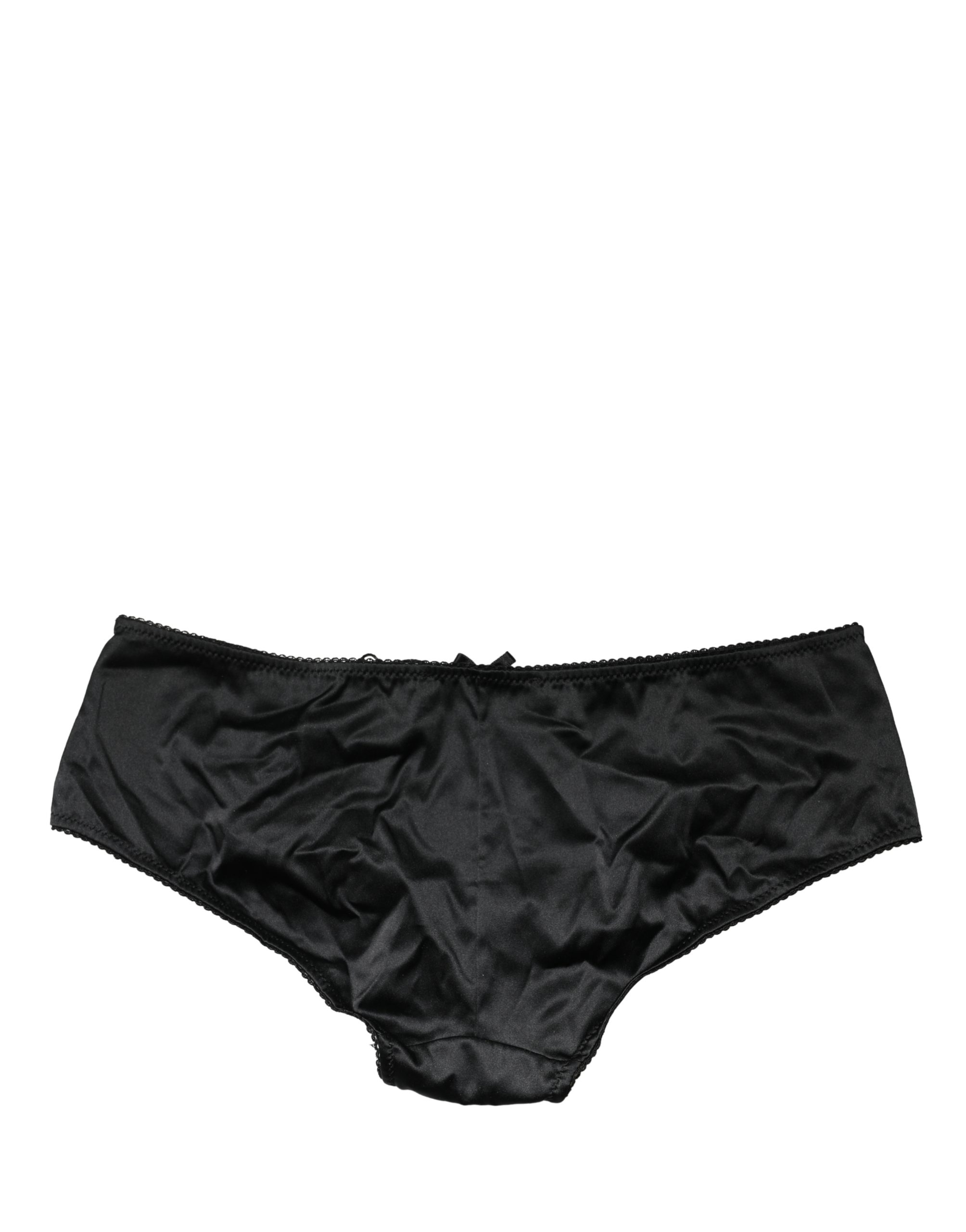 Dolce & Gabbana Black Silk Stretch Mid Waist Brief Panty Underwear - Image 3