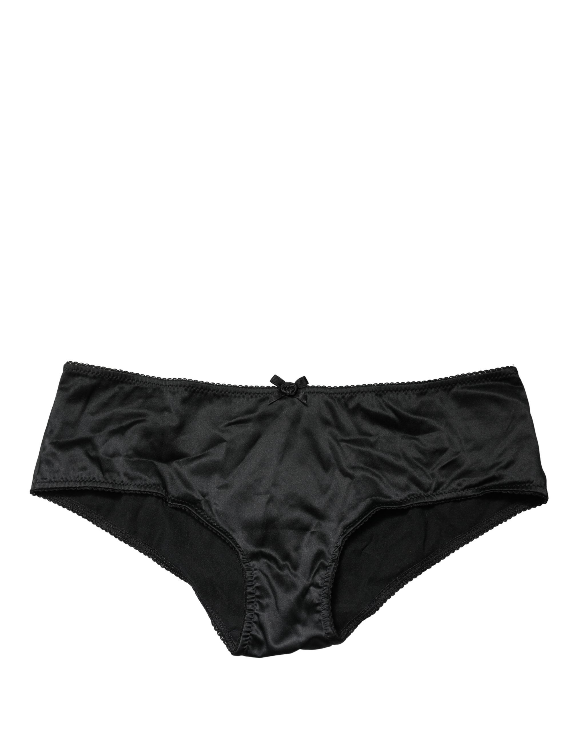Dolce & Gabbana Black Silk Stretch Mid Waist Brief Panty Underwear - Image 2
