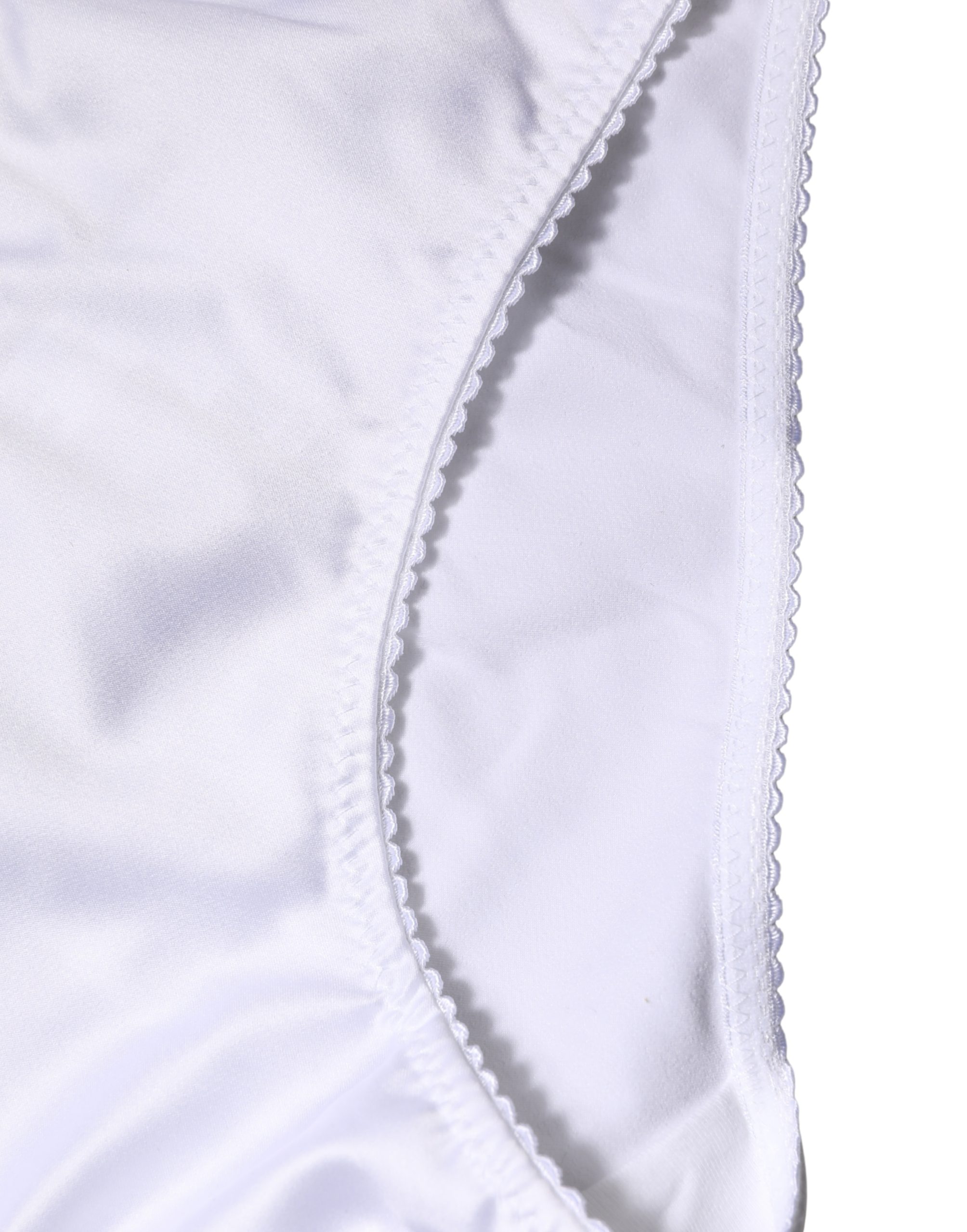 Dolce & Gabbana White Silk Stretch Mid Waist Brief Panty Underwear - Image 4