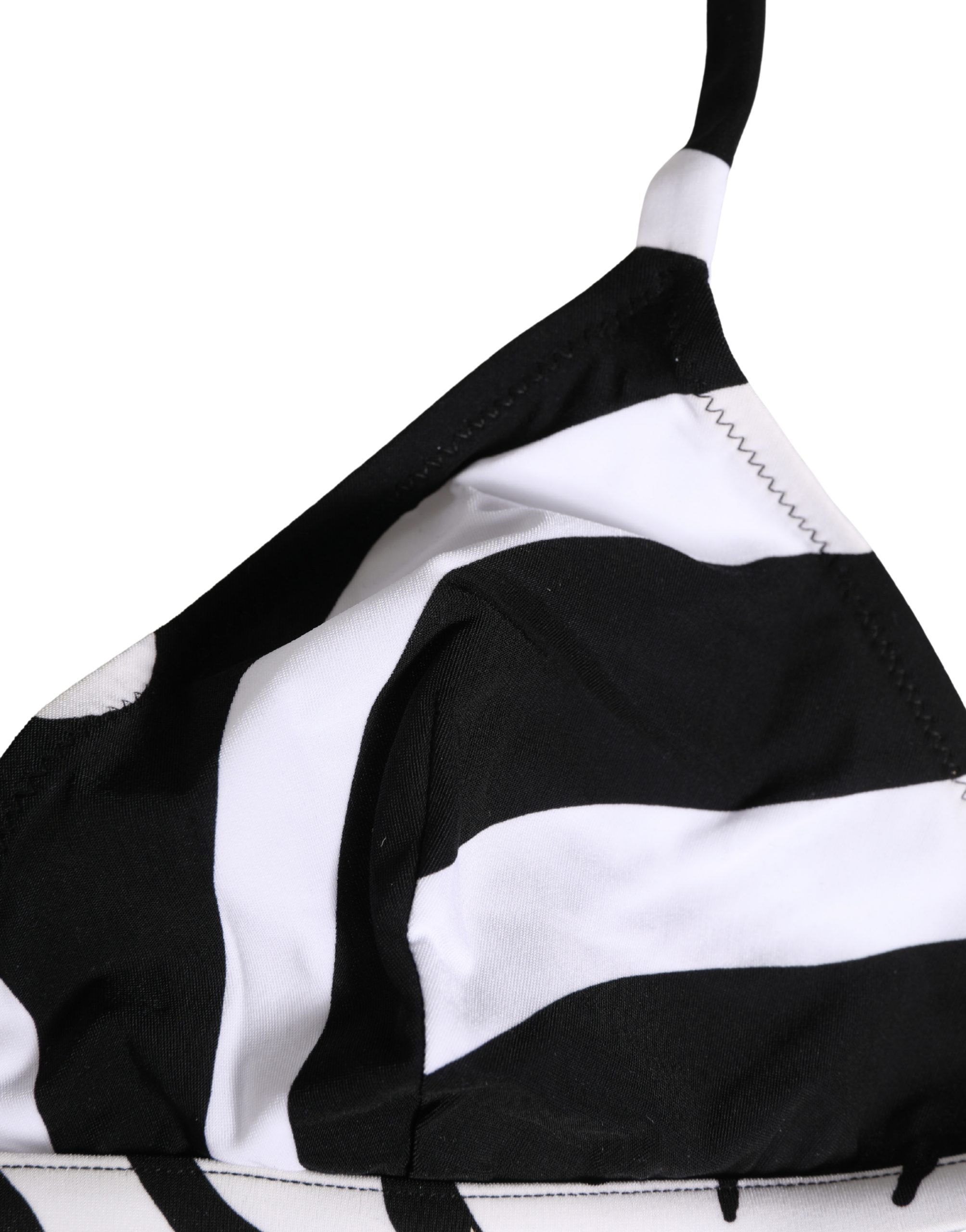 Dolce & Gabbana Black White Zebra Bikini Top Bottom Swimwear - Image 7