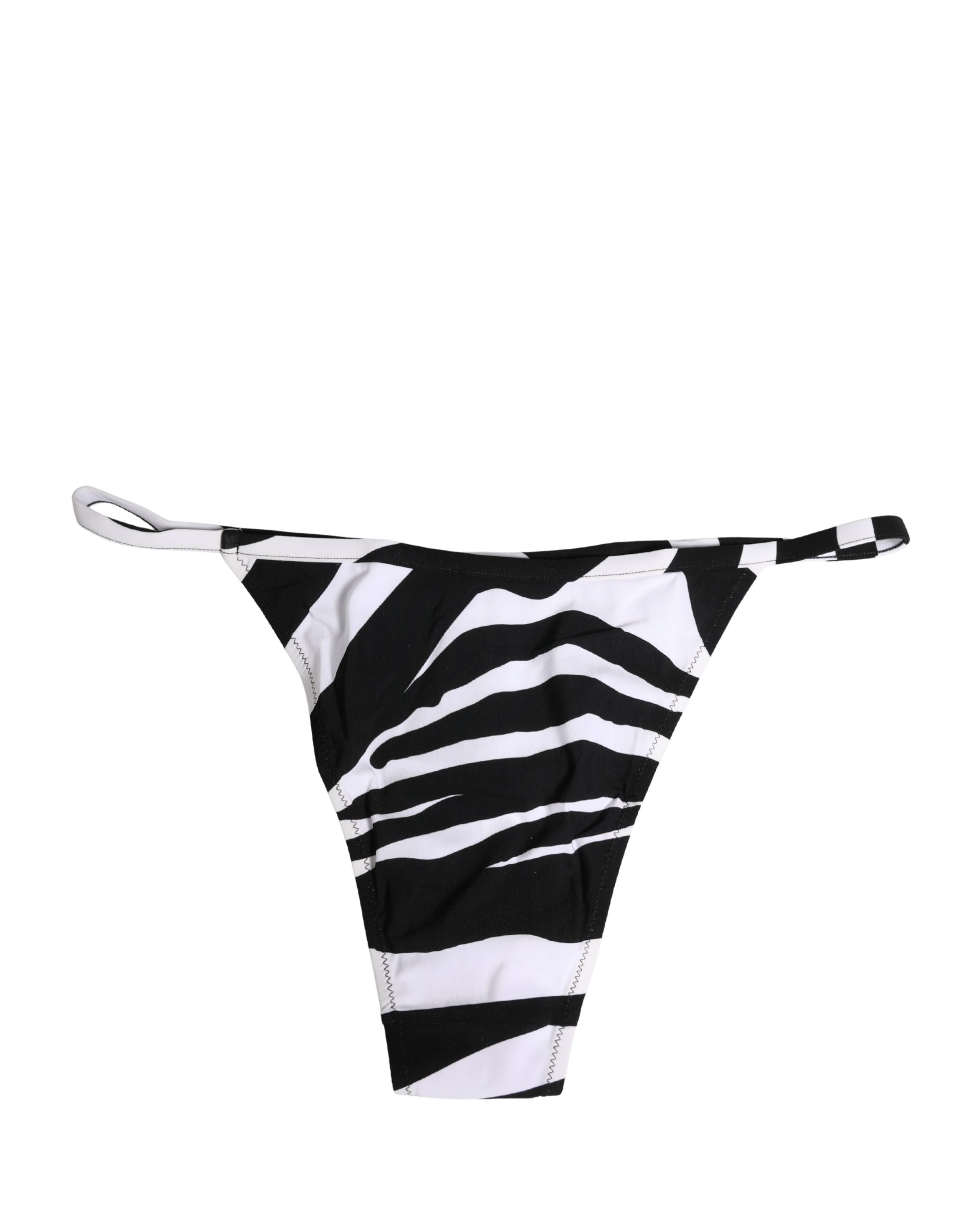 Dolce & Gabbana Black White Zebra Bikini Top Bottom Swimwear - Image 4