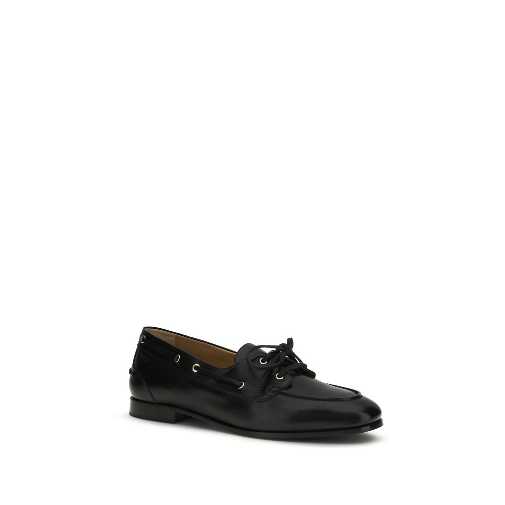 Bally Black Buffalo Leather Slip-On Loafers - Image 2