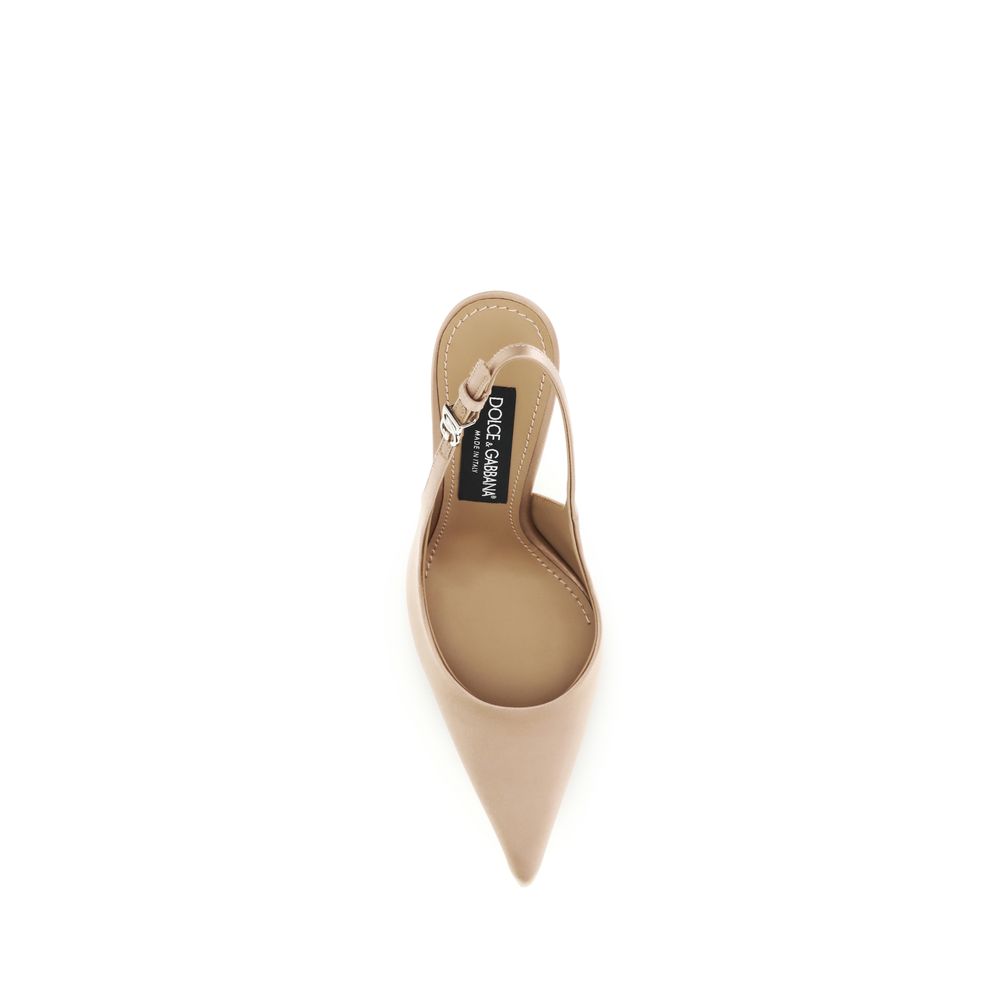 Dolce & Gabbana Beige Silk High Heel Pumps - Image 4