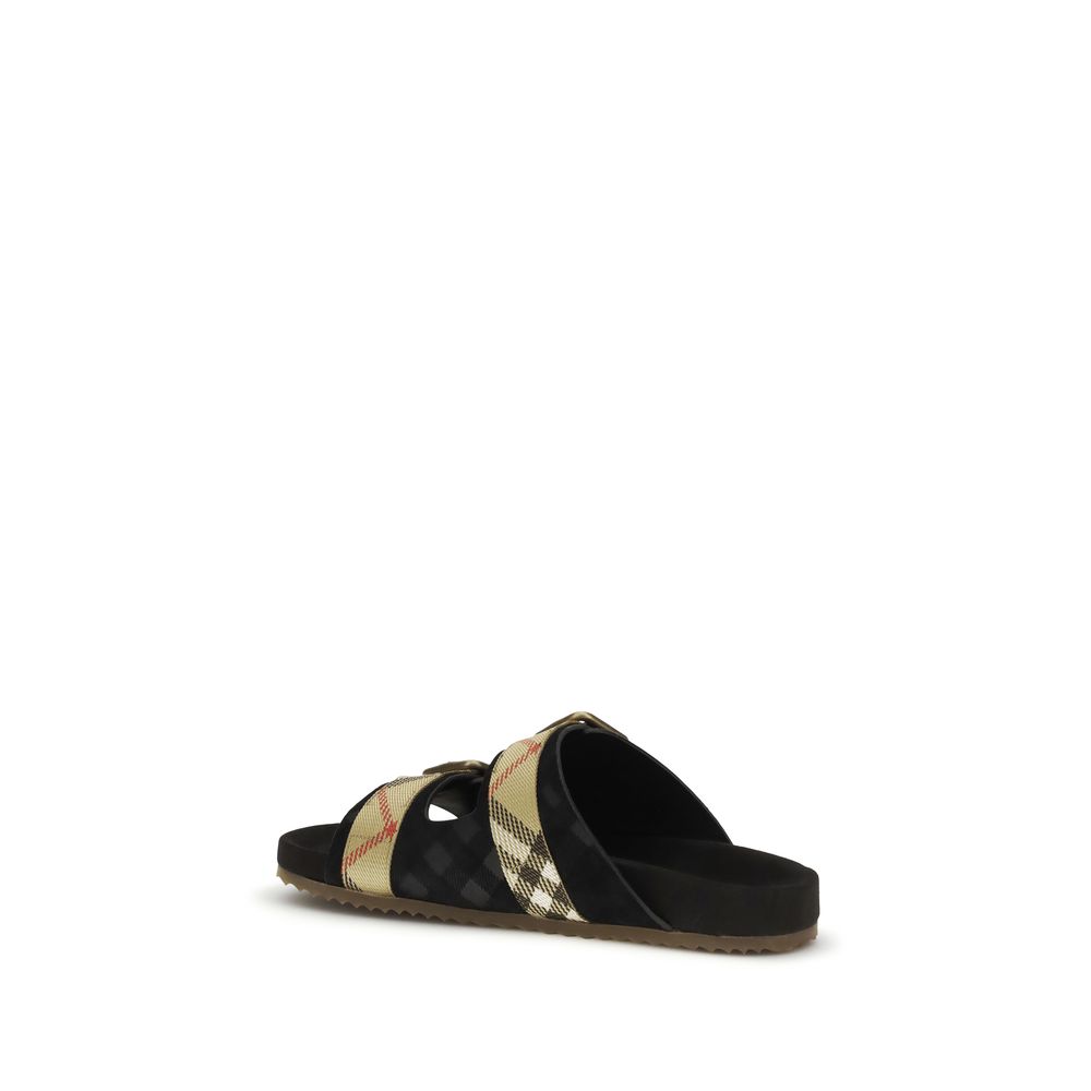 Burberry Black Calf Leather Bos Taurus Strap-On Sandals - Image 3
