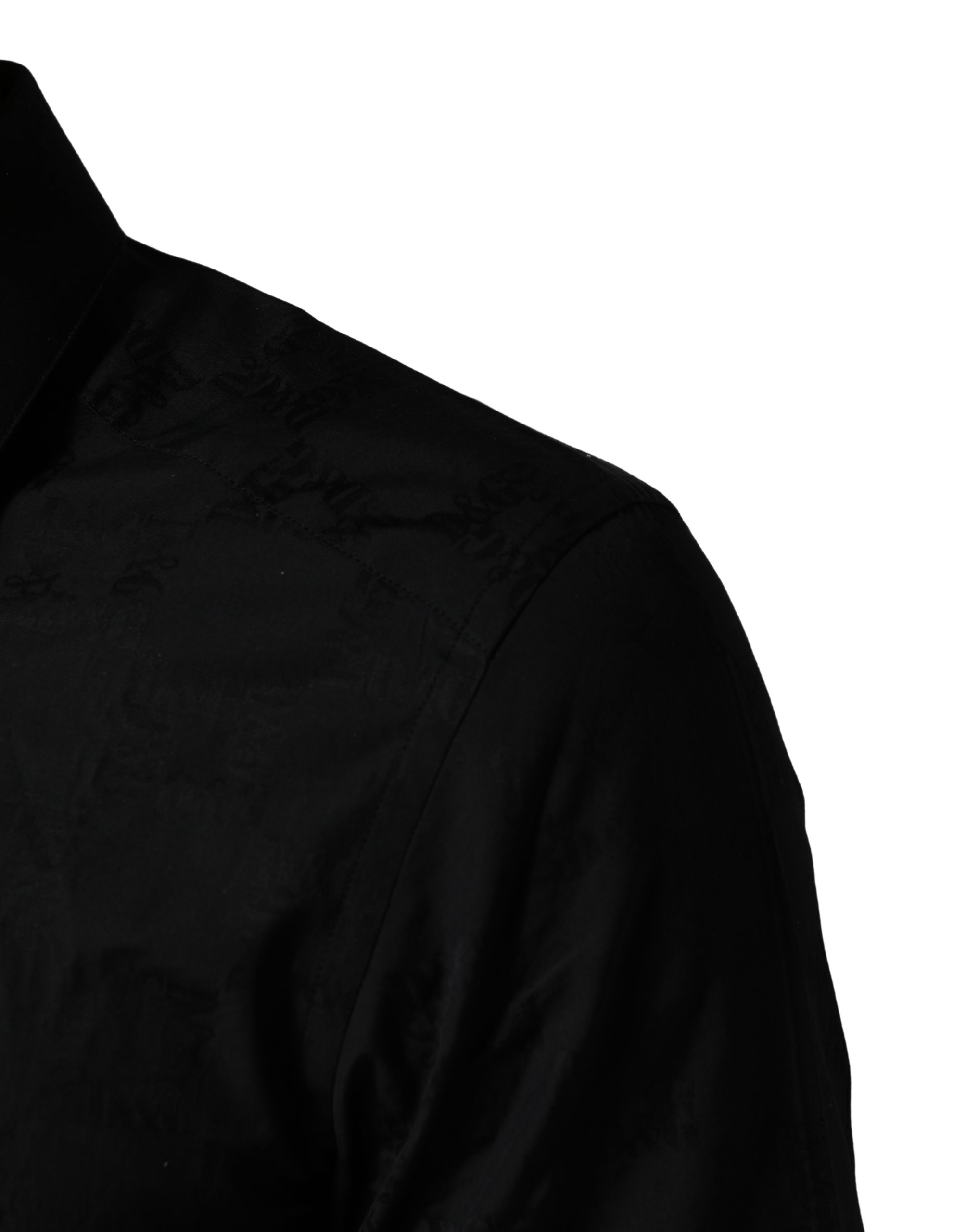 Dolce & Gabbana Black MARTINI Cotton Slim Dress Formal Shirt - Image 6
