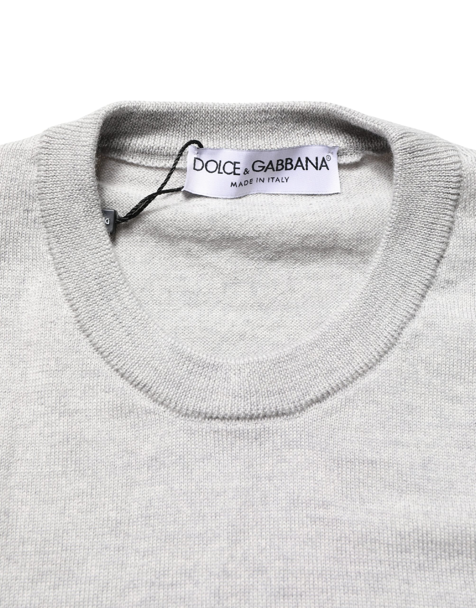 Dolce & Gabbana Gray Long Sleeves Crew Neck Pullover Sweater - Image 7
