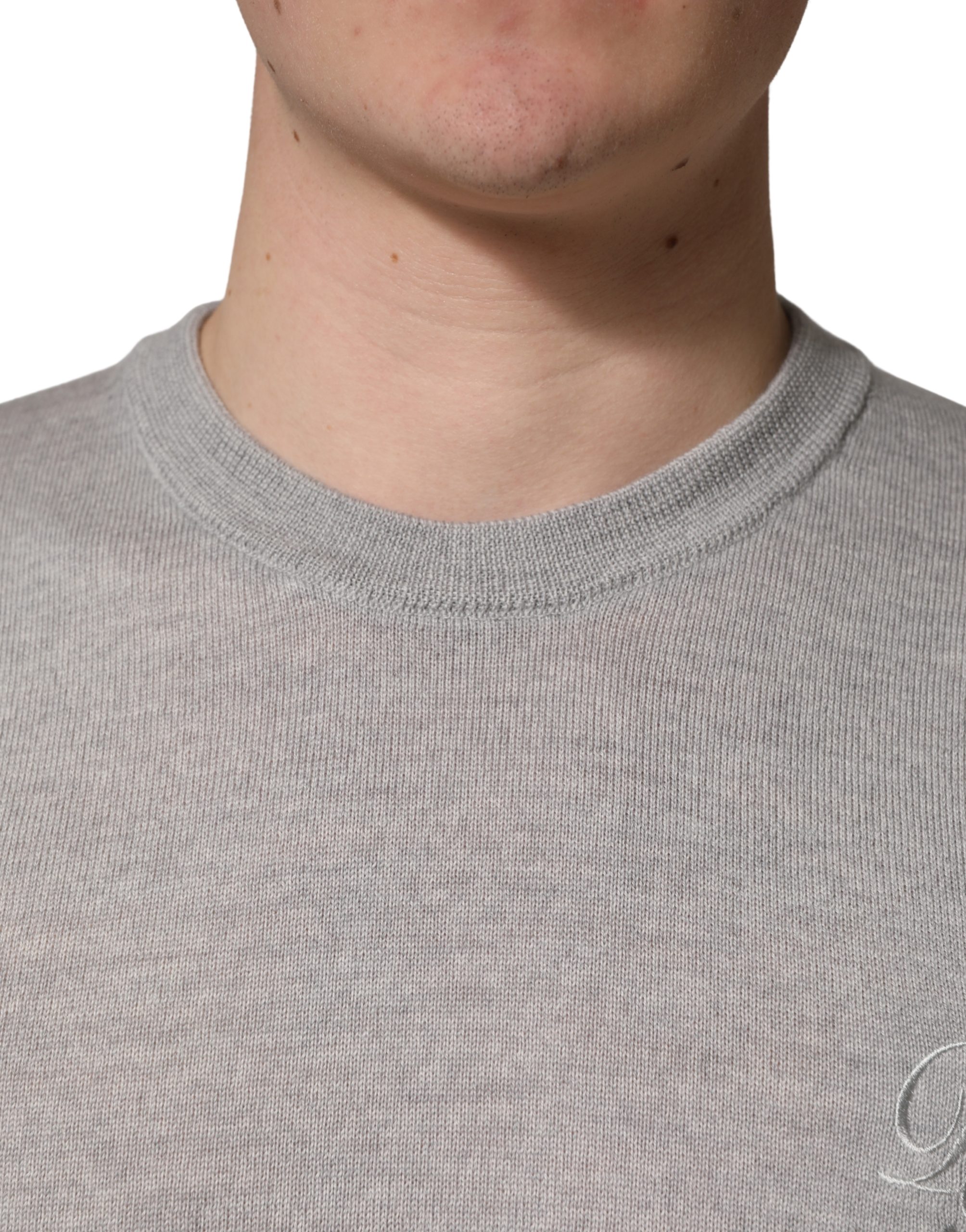 Dolce & Gabbana Gray Long Sleeves Crew Neck Pullover Sweater - Image 5