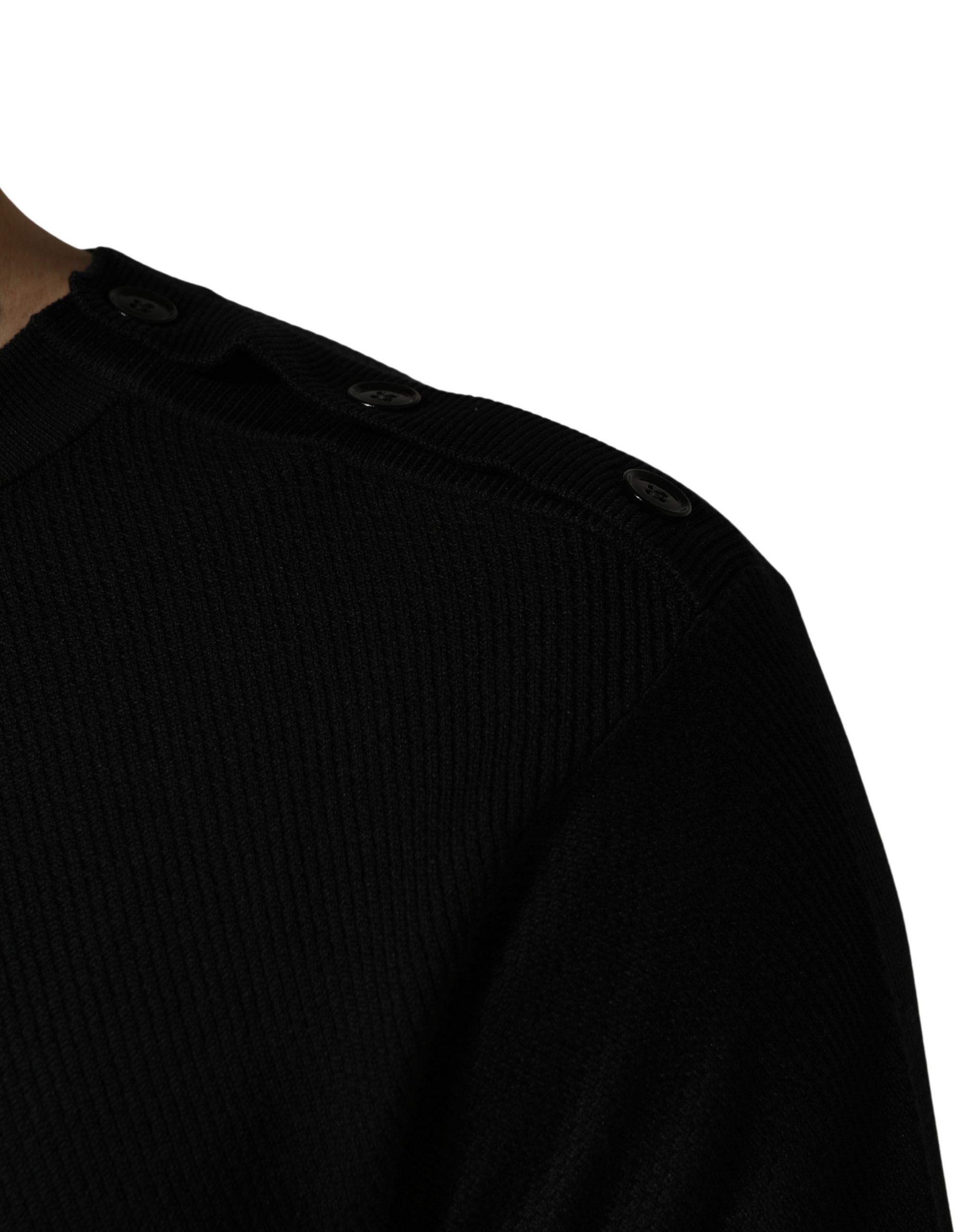 Dolce & Gabbana Black Crew Neck Long Sleeve Pullover Sweater - Image 7