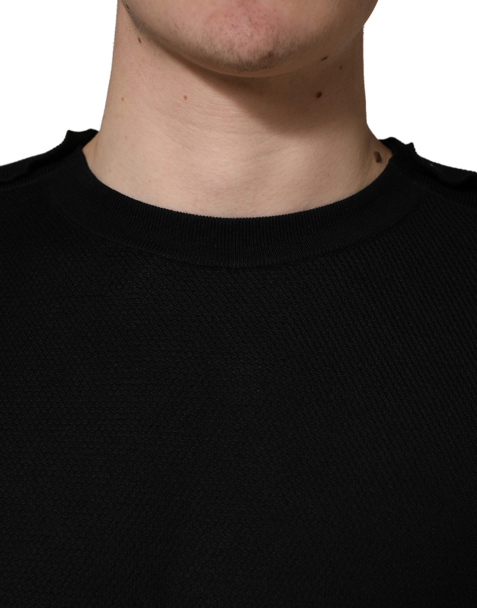 Dolce & Gabbana Black Crew Neck Long Sleeve Pullover Sweater - Image 5