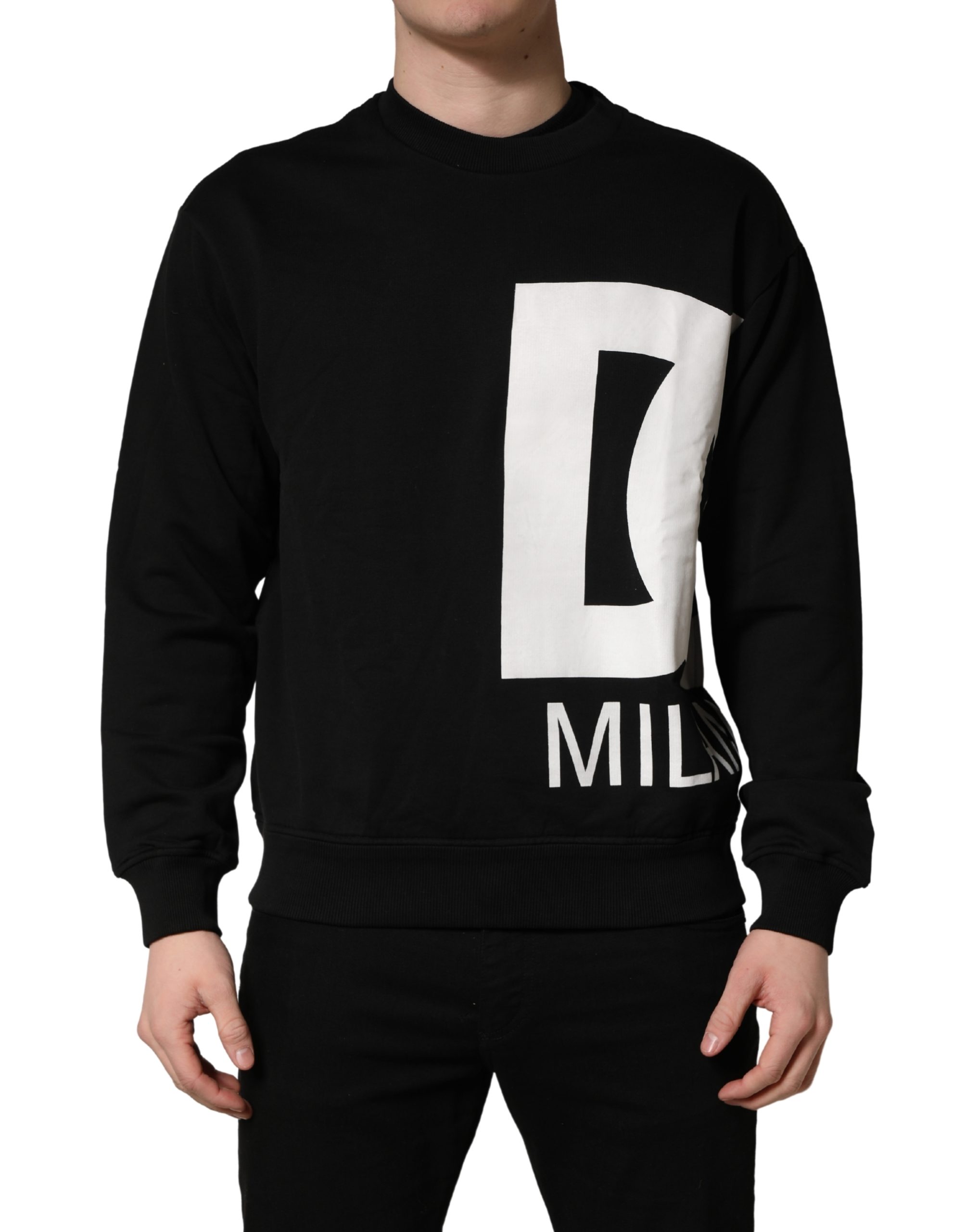 Dolce & Gabbana Black Logo Milano Cotton Sweatshirt Sweater - Image 2