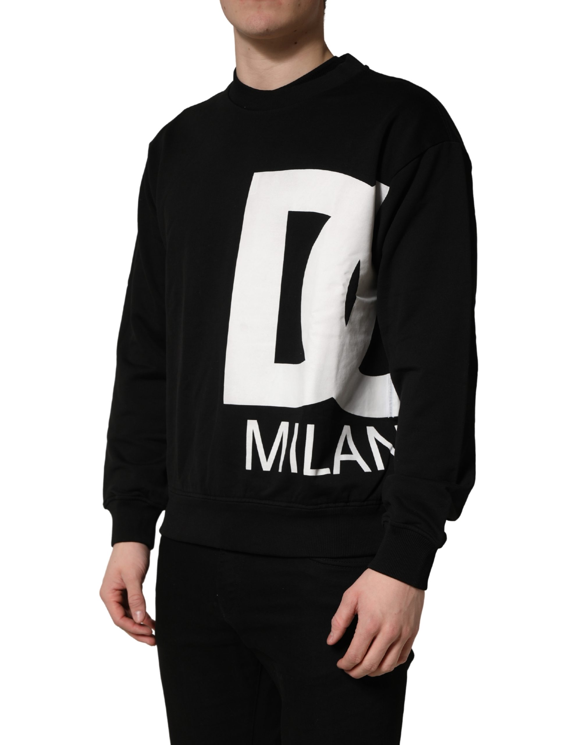 Dolce & Gabbana Black Logo Milano Cotton Sweatshirt Sweater - Image 3