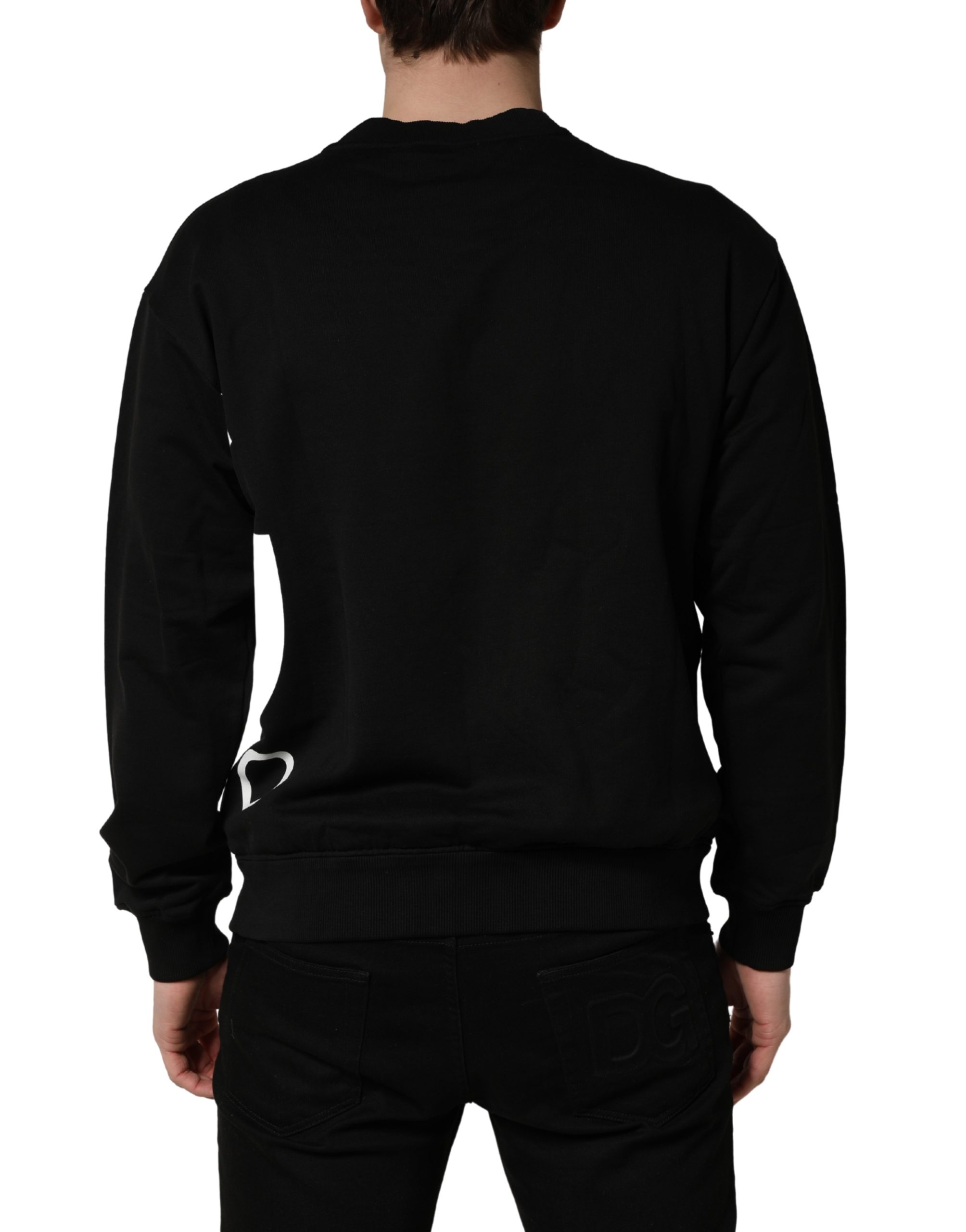 Dolce & Gabbana Black Logo Milano Cotton Sweatshirt Sweater - Image 4