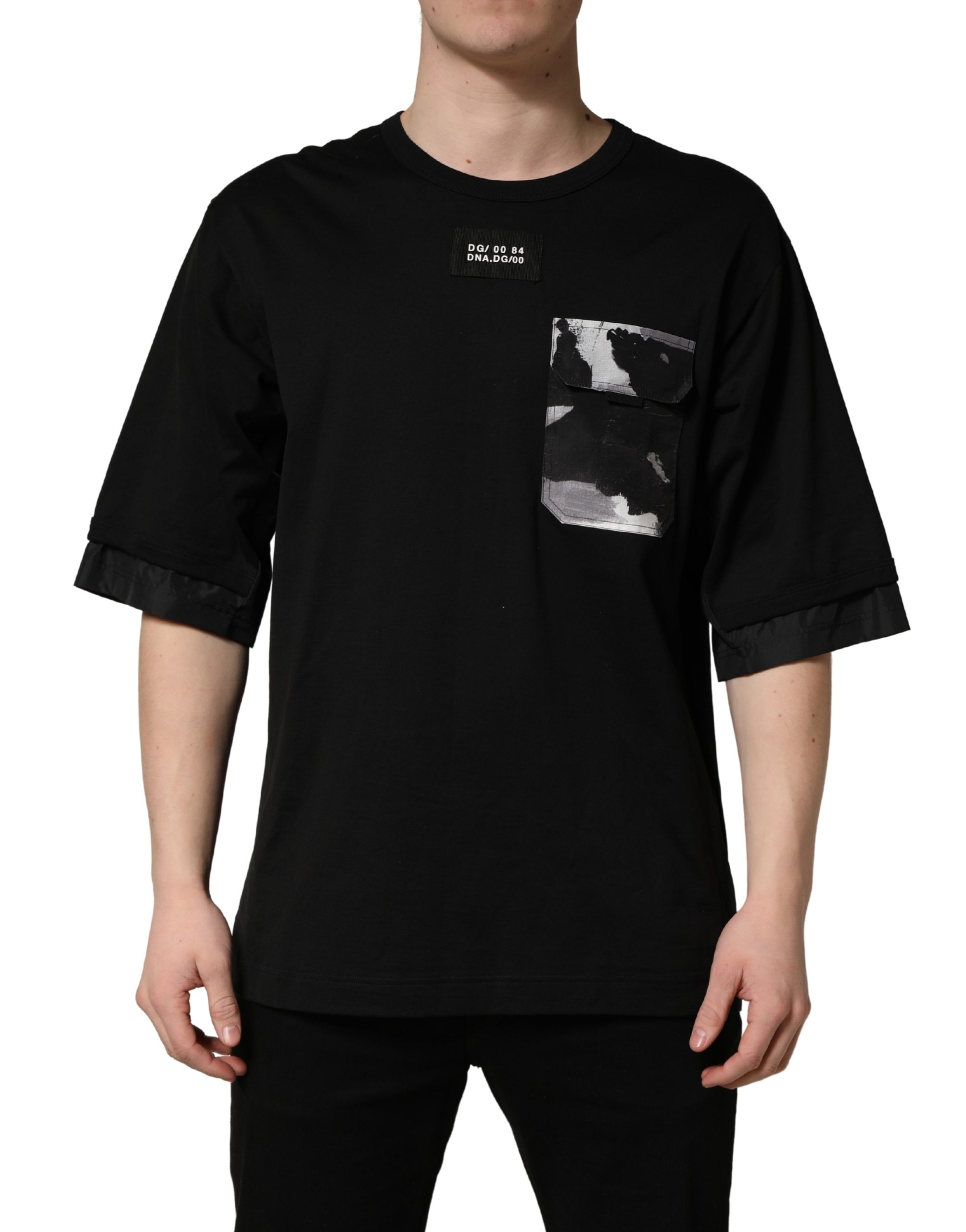 Dolce & Gabbana Black Camouflage Pocket Oversized T-shirt - Image 2