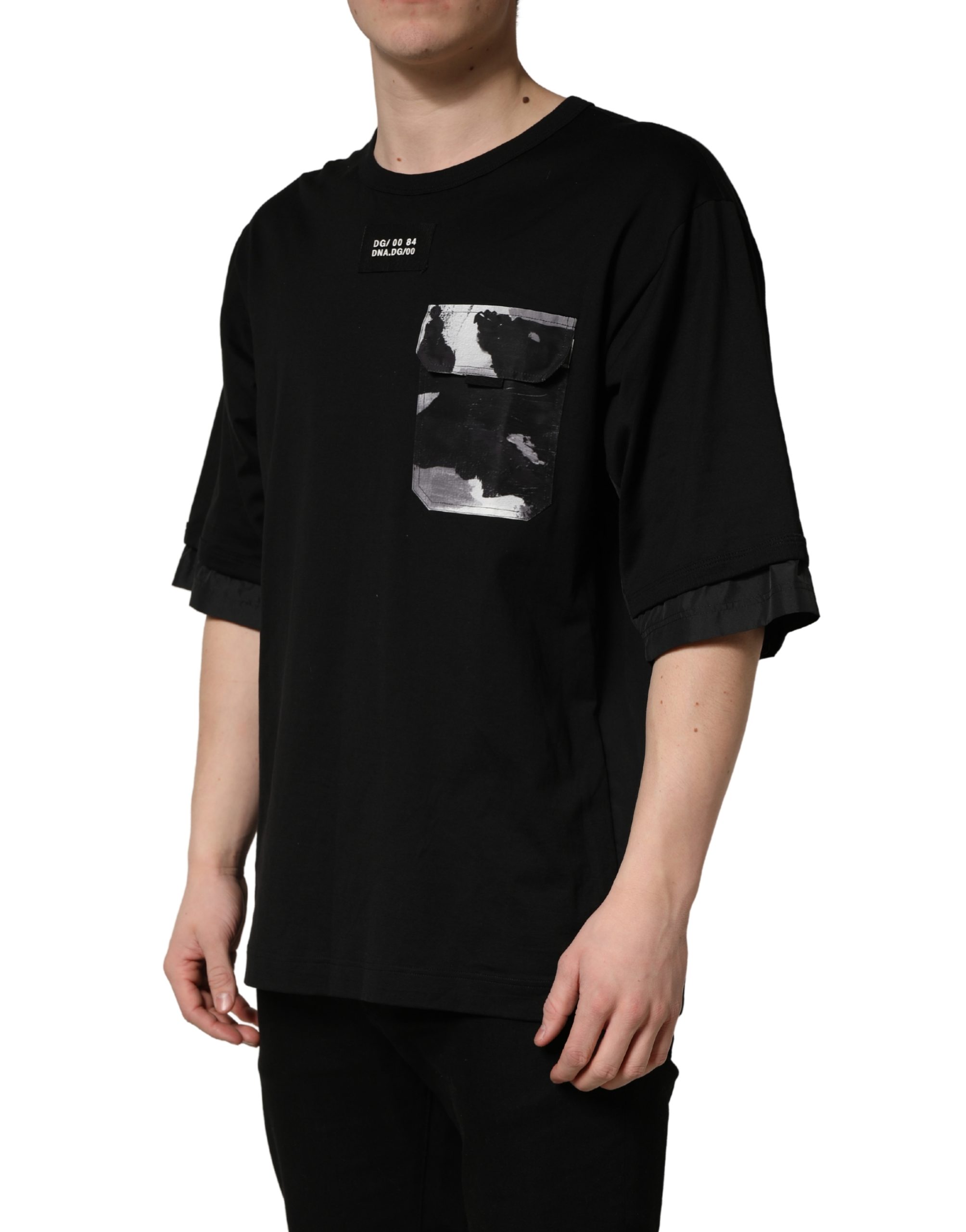 Dolce & Gabbana Black Camouflage Pocket Oversized T-shirt - Image 3