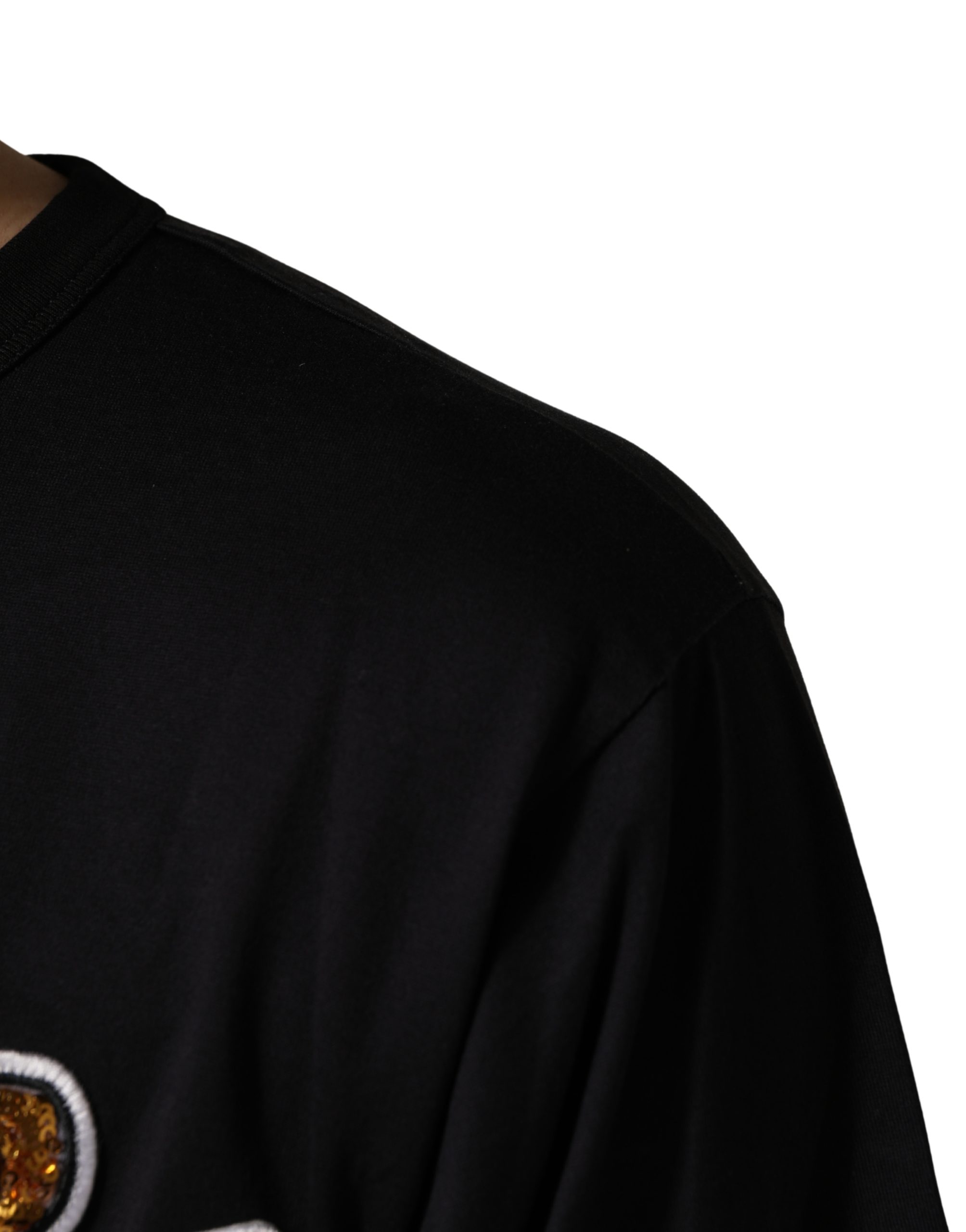 Dolce & Gabbana Black Angel Print Cotton Crew Neck T-shirt - Image 6