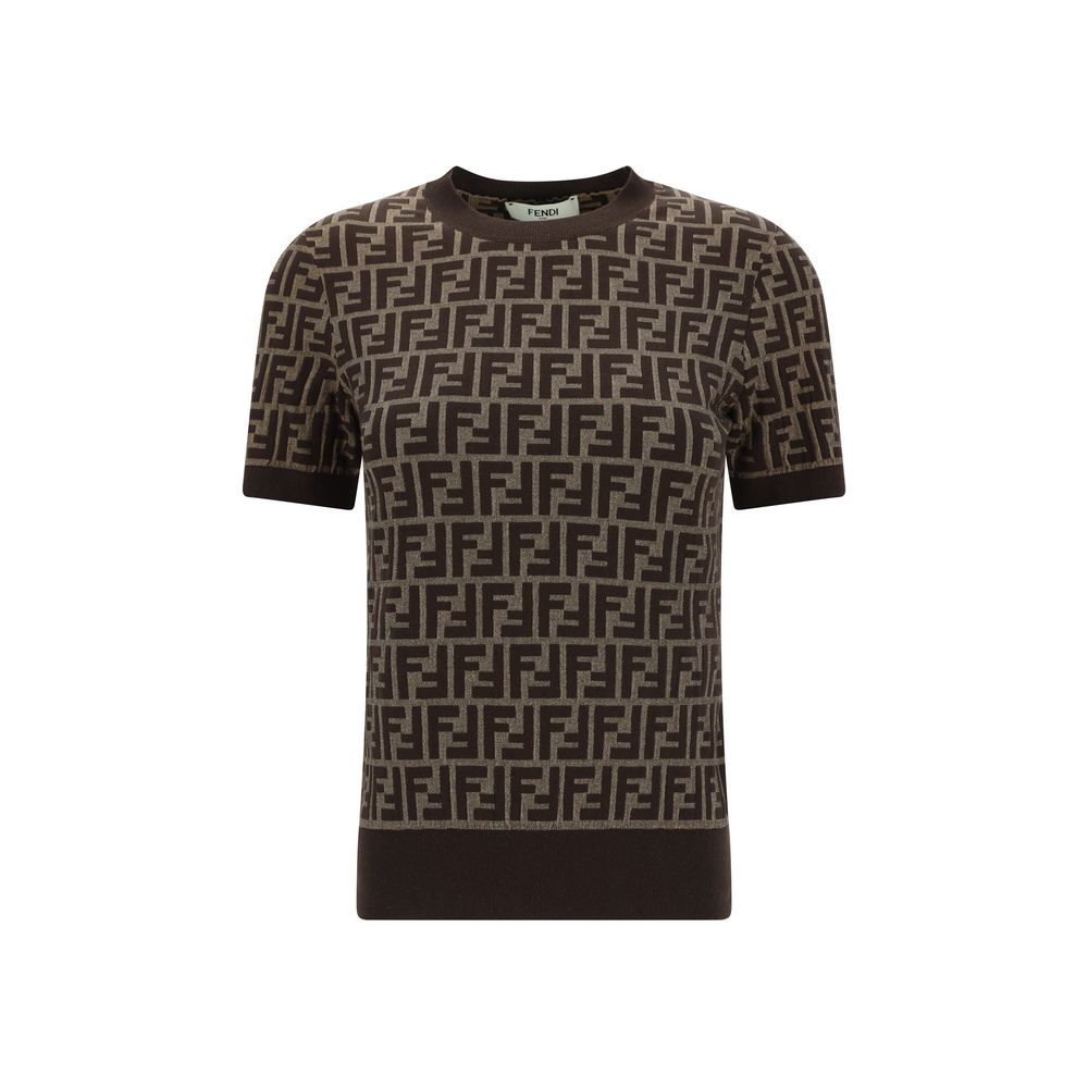 Fendi Brown Cotton T-Shirt