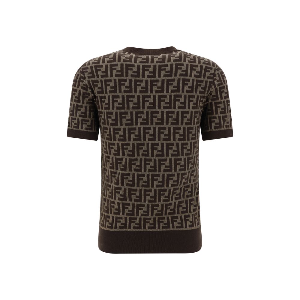 Fendi Brown Cotton T-Shirt - Image 2