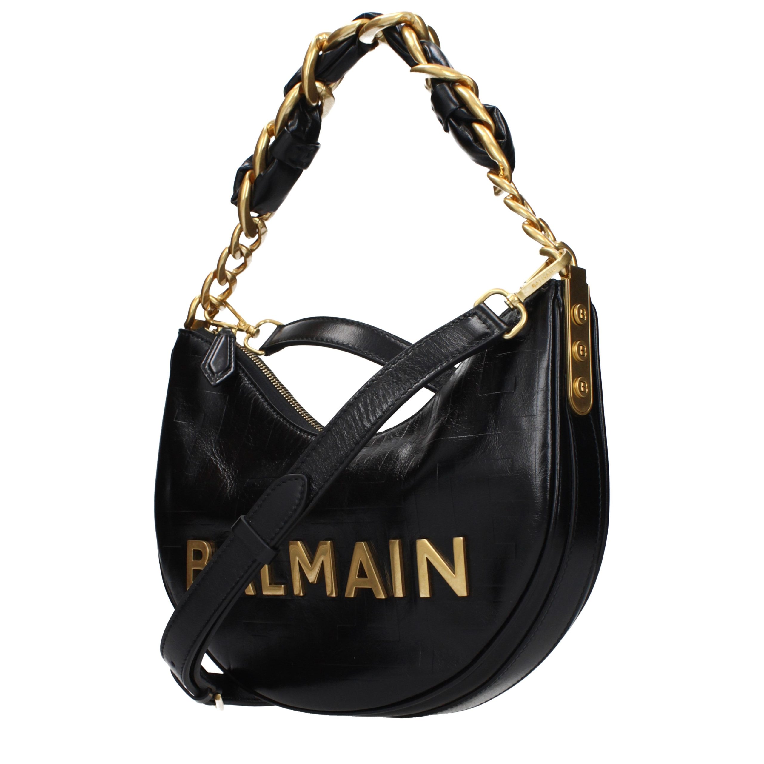 Balmain Black Leather Shoulder Bag - Image 2
